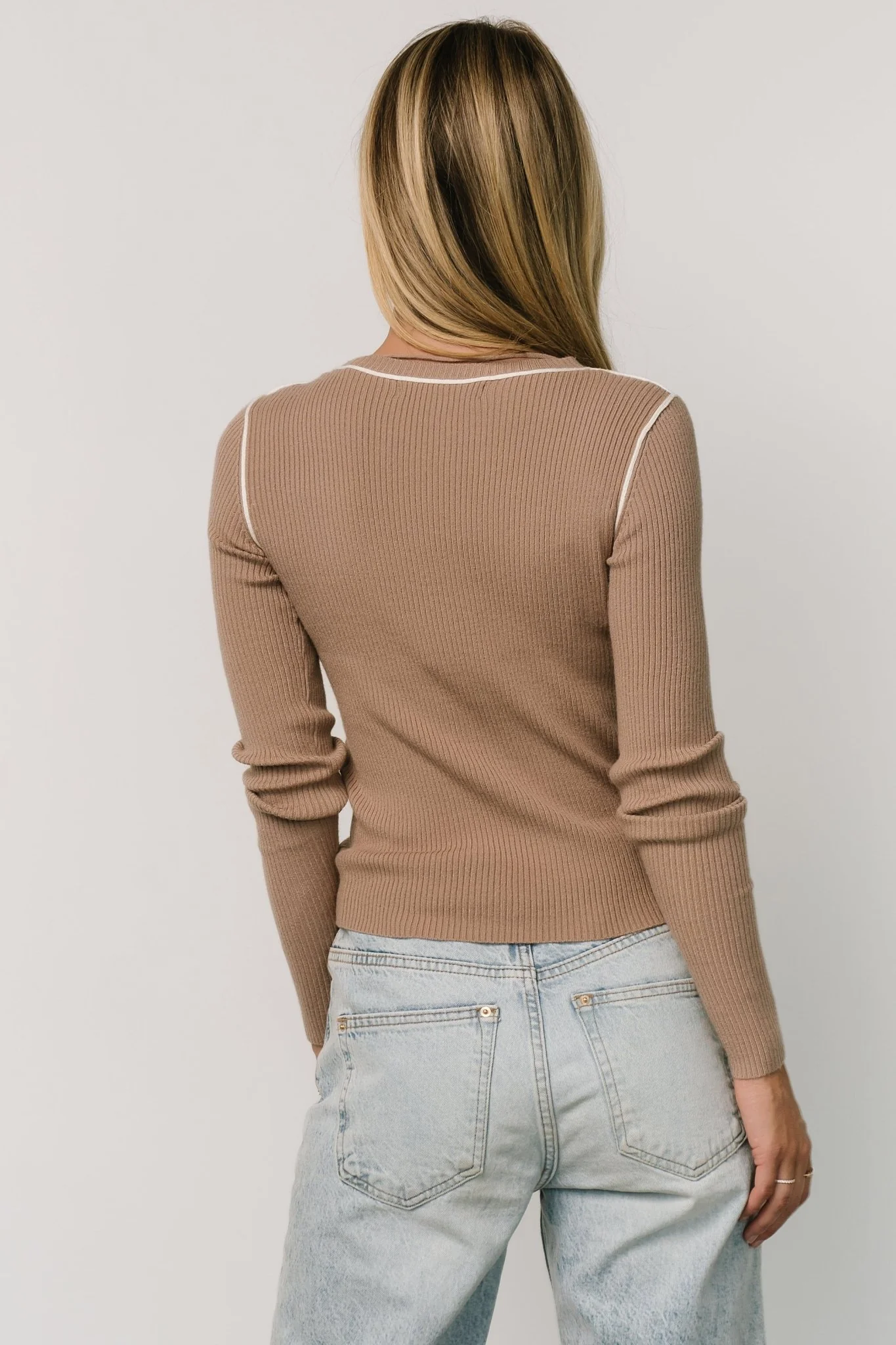 Quinlan Ribbed Top | Light Mocha