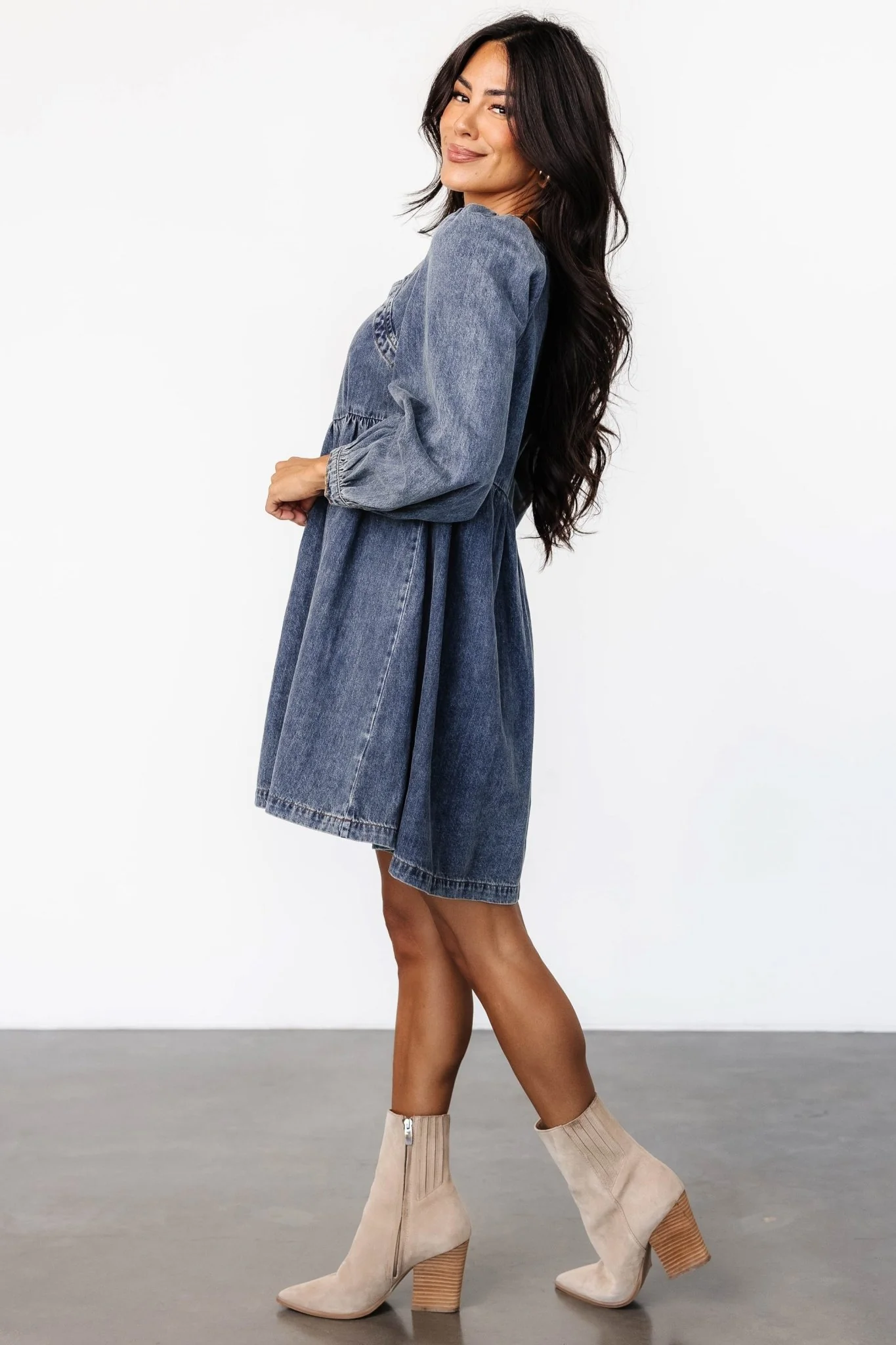 Gretchen Denim Short Dress | Blue