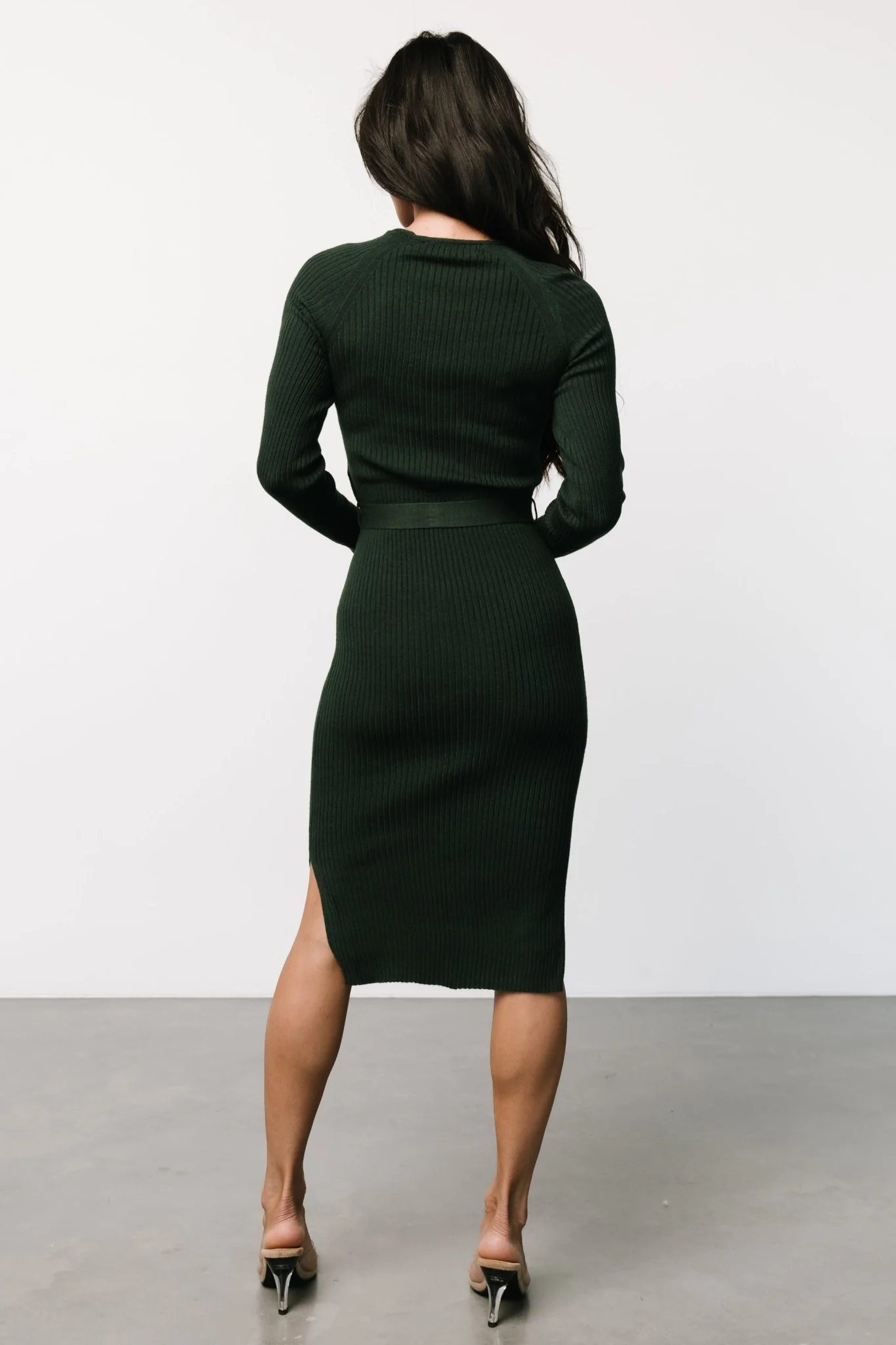 Blayne Ribbed Midi Dress | Emerald