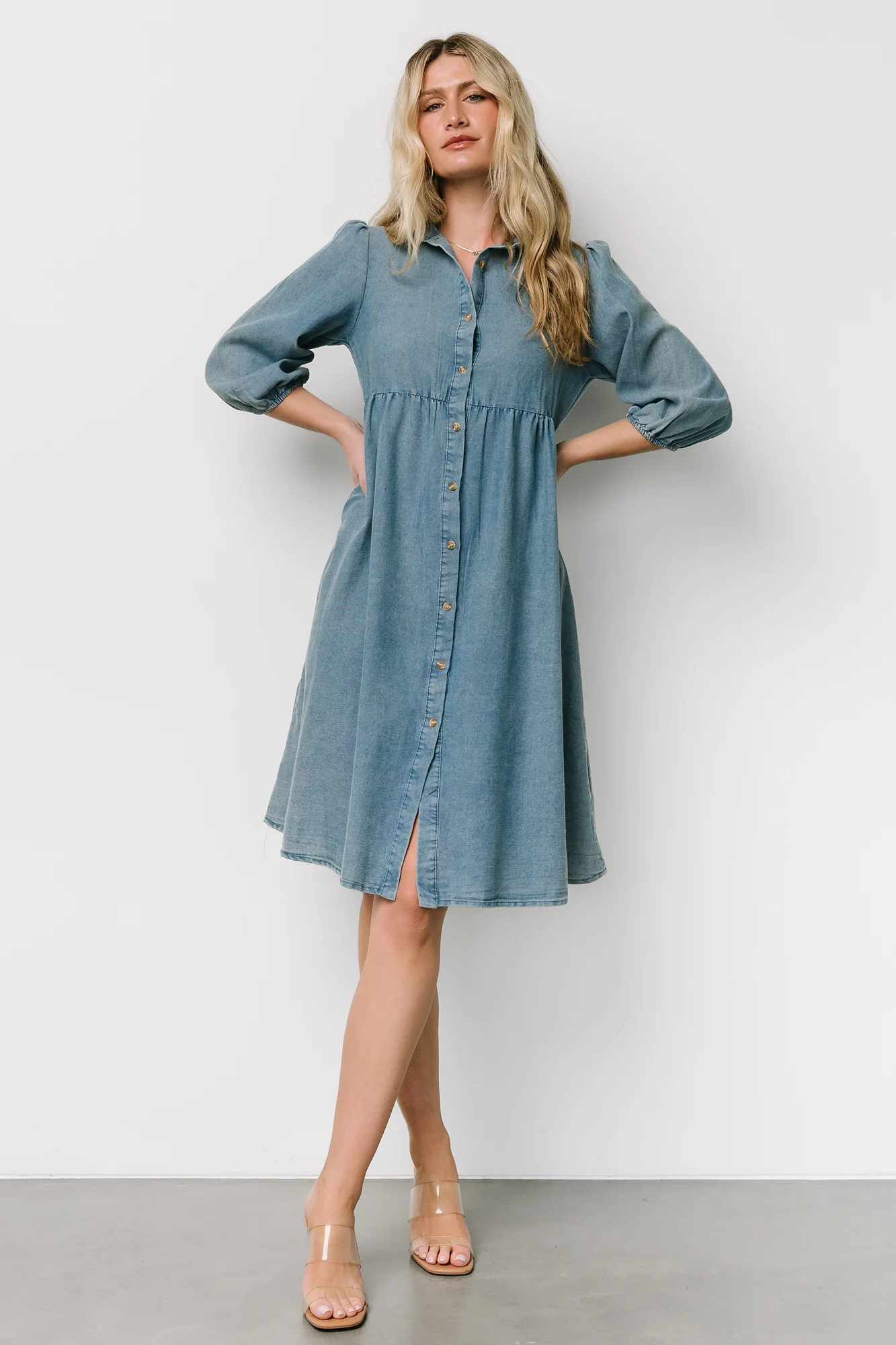 Sari Babydoll Dress | Chambray