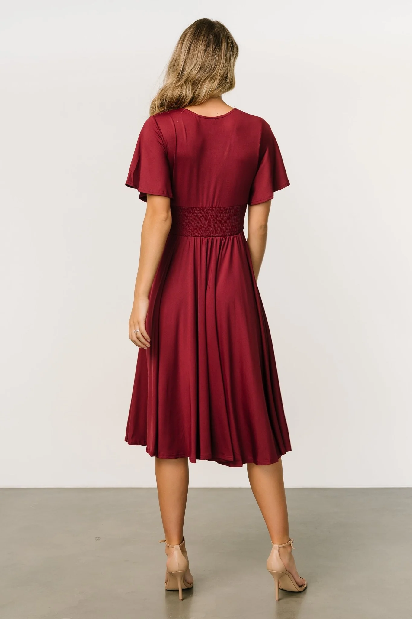 Janette Midi Dress | Wine