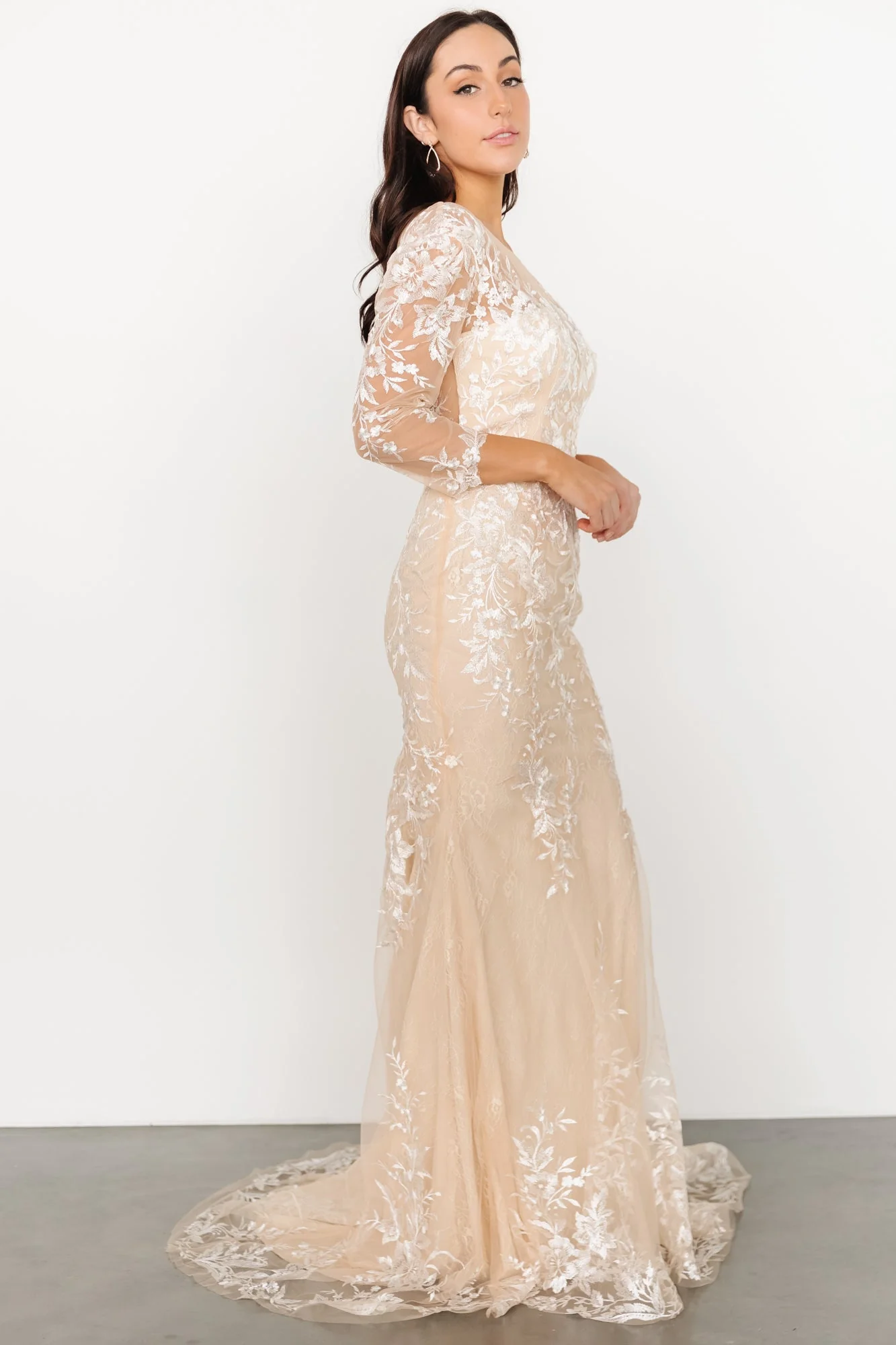 Dearest Lace Bridal Gown | Beige + Ivory