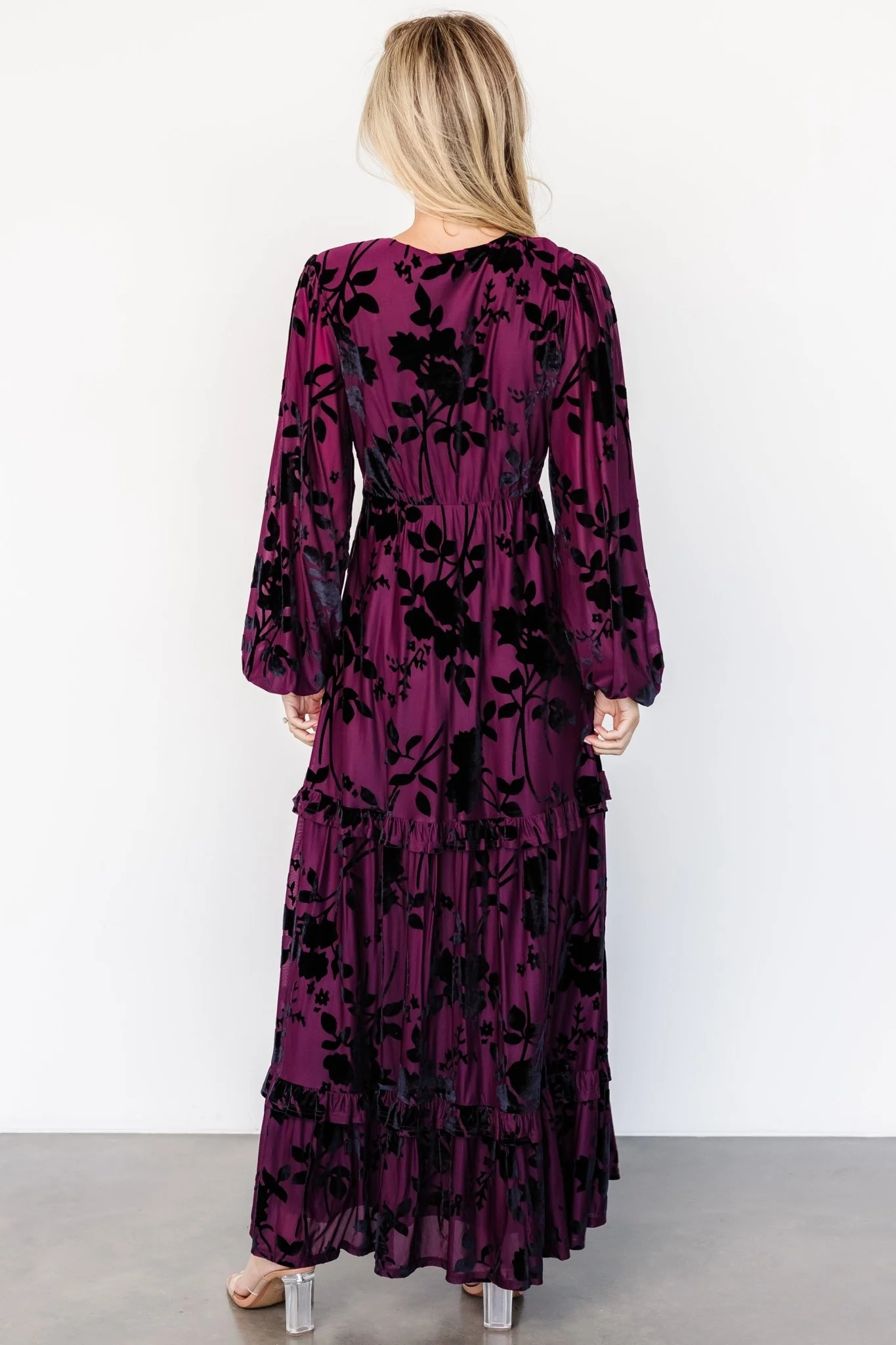 Liana Velvet Embossed Maxi Dress | Mulberry