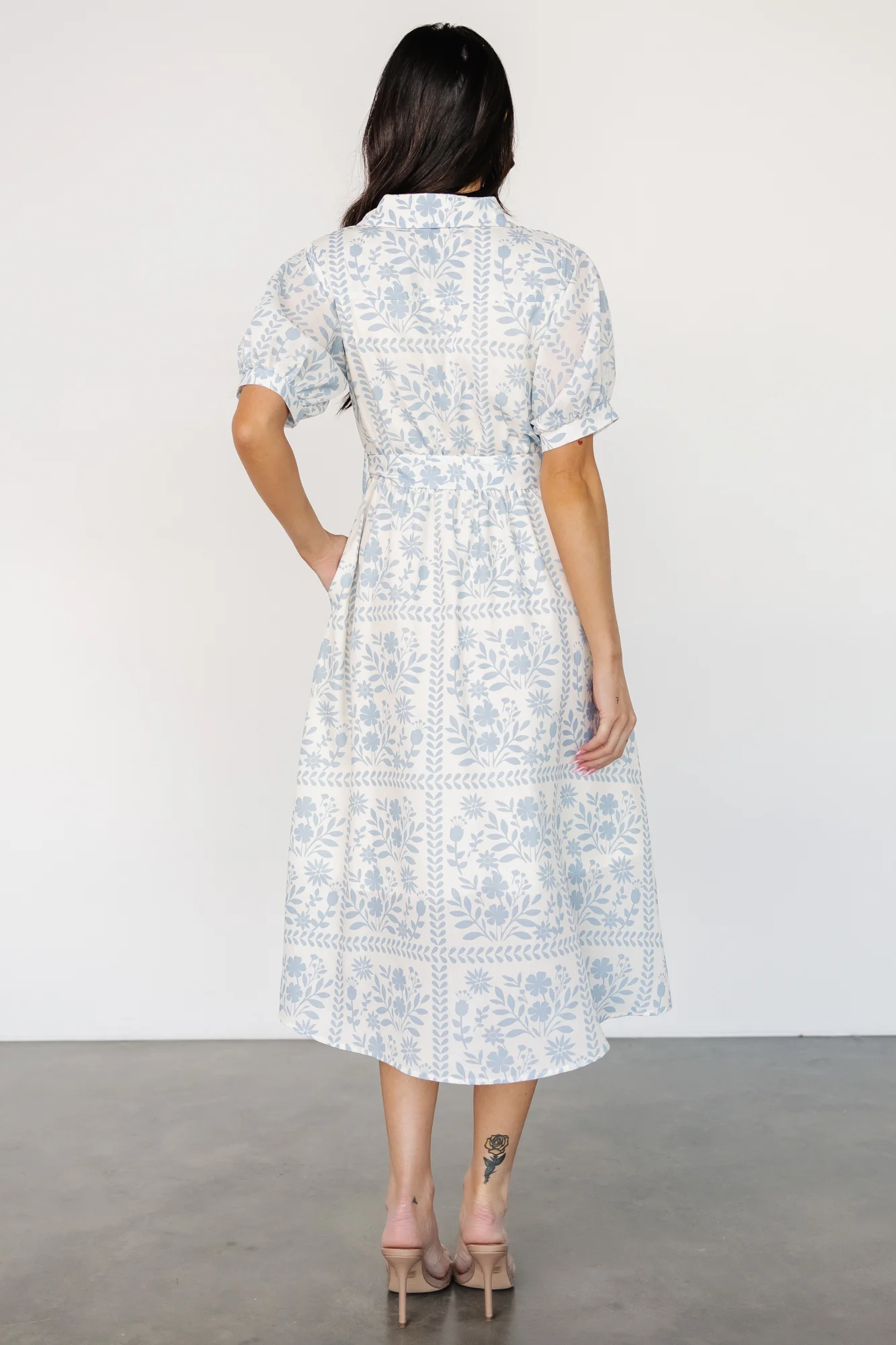 Jamila Midi Dress | Light Blue Floral