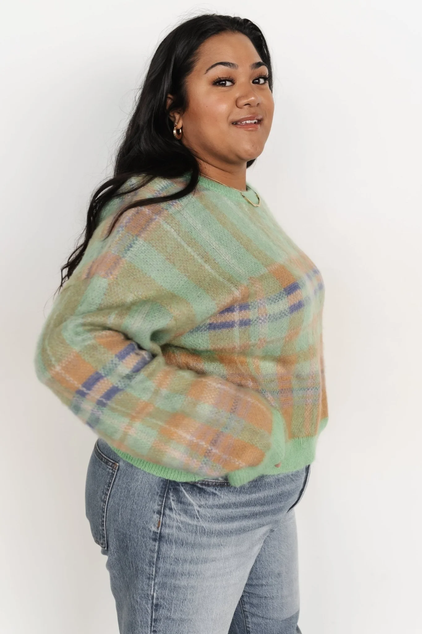 Brentridge Plaid Sweater | Green Multi
