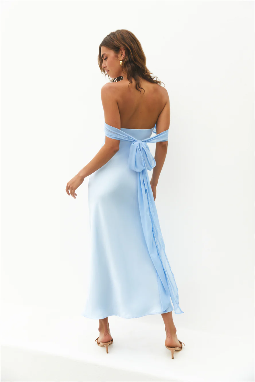 Cleo Cove Strapless Maxi Dress Blue