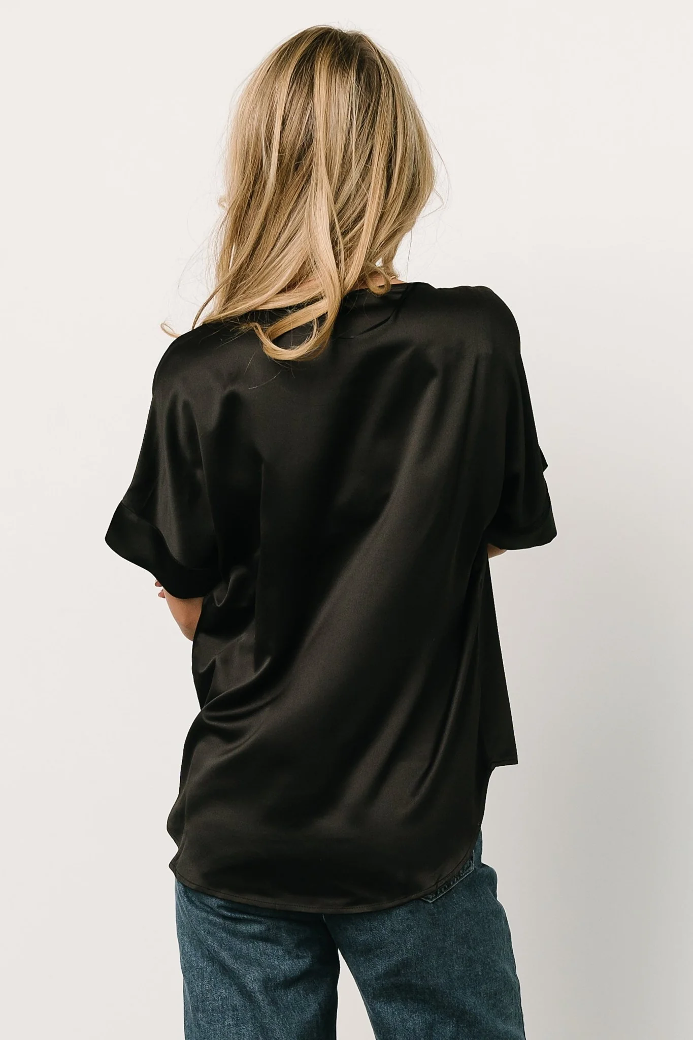Rory Satin Top | Black