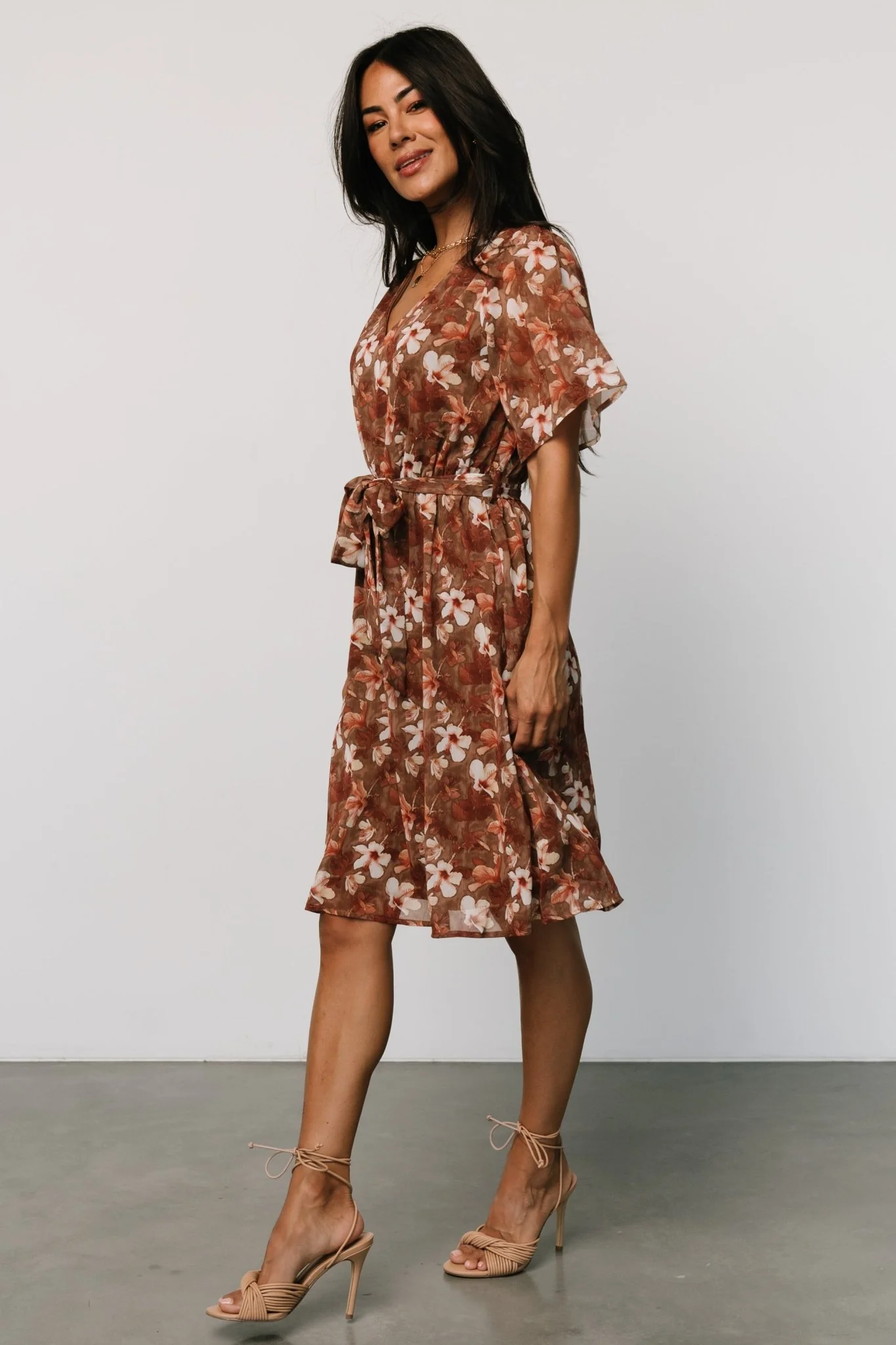 Hailey Short Dress | Rust Floral