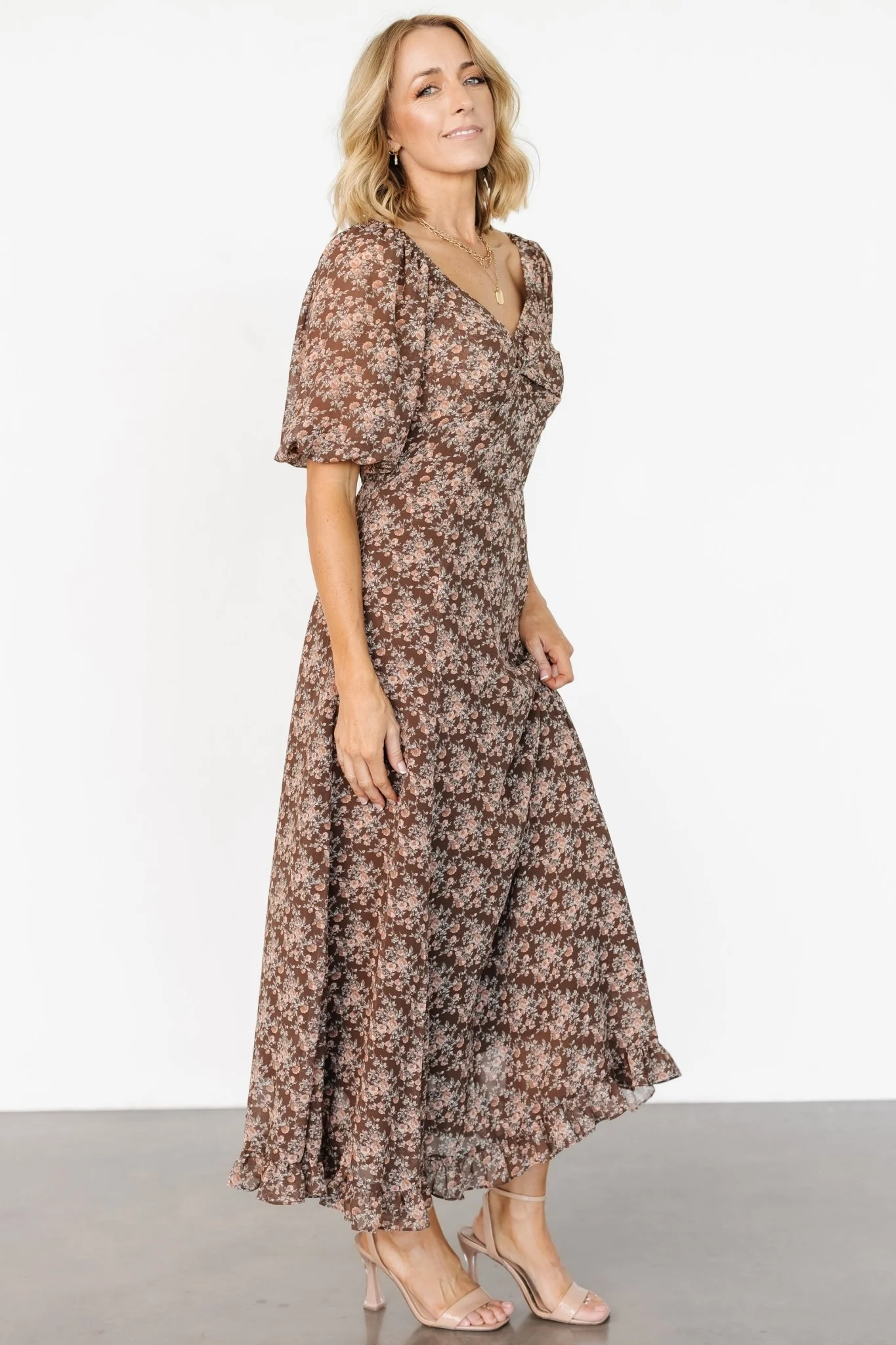 Camryn Maxi Dress | Brown Floral