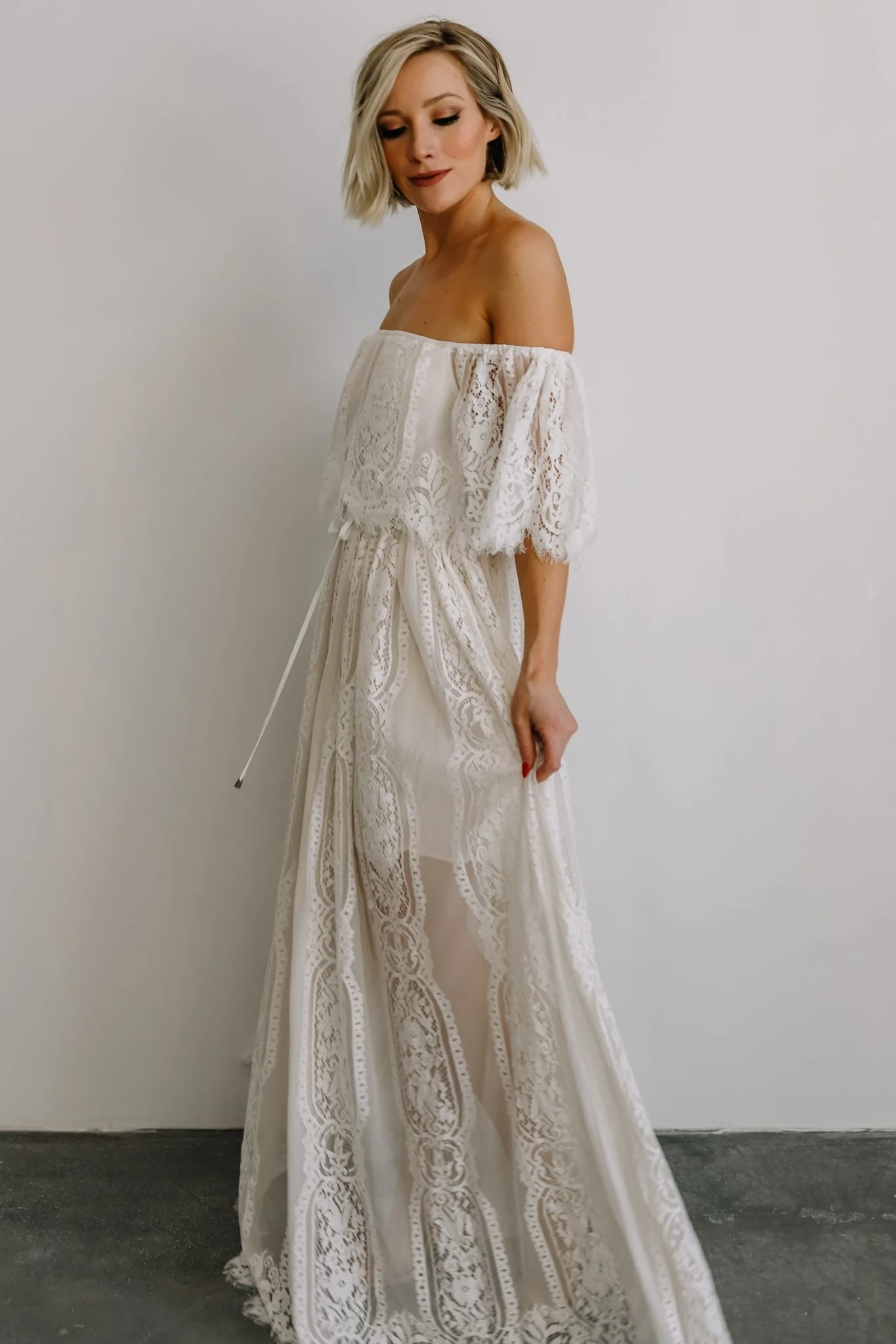 Caroline Lace Maxi Dress | Off White