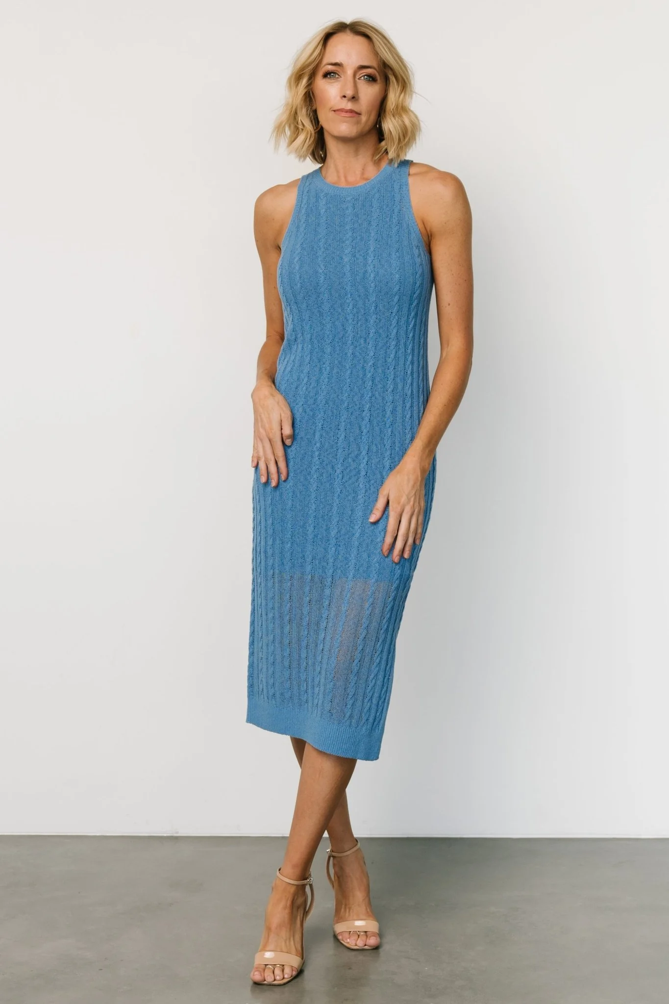 Nalani Knit Tank Dress | Blue