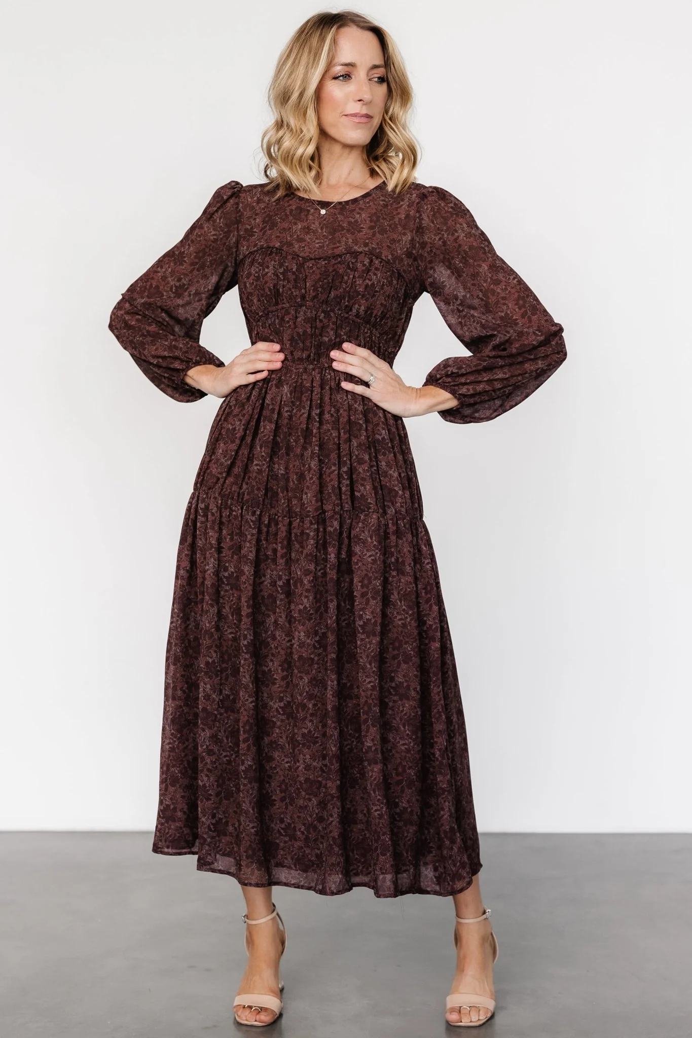 Madelyn Maxi Dress | Brown Floral