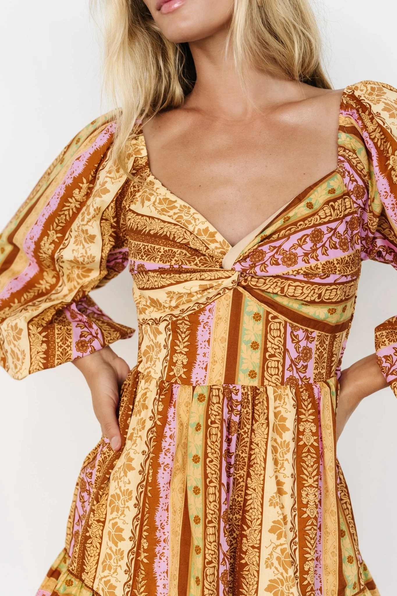 Moriah Mini Dress | Camel Multi