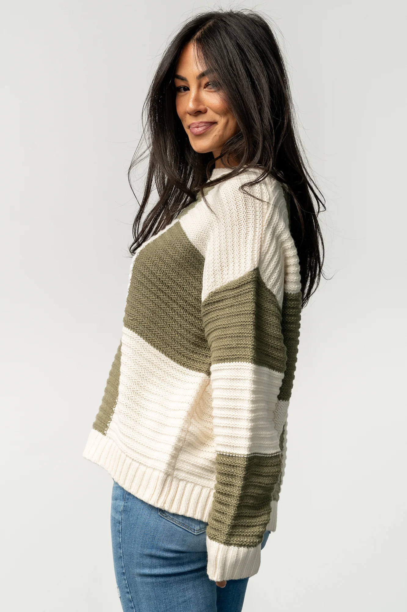 Jayda Sweater | Cream + Olive