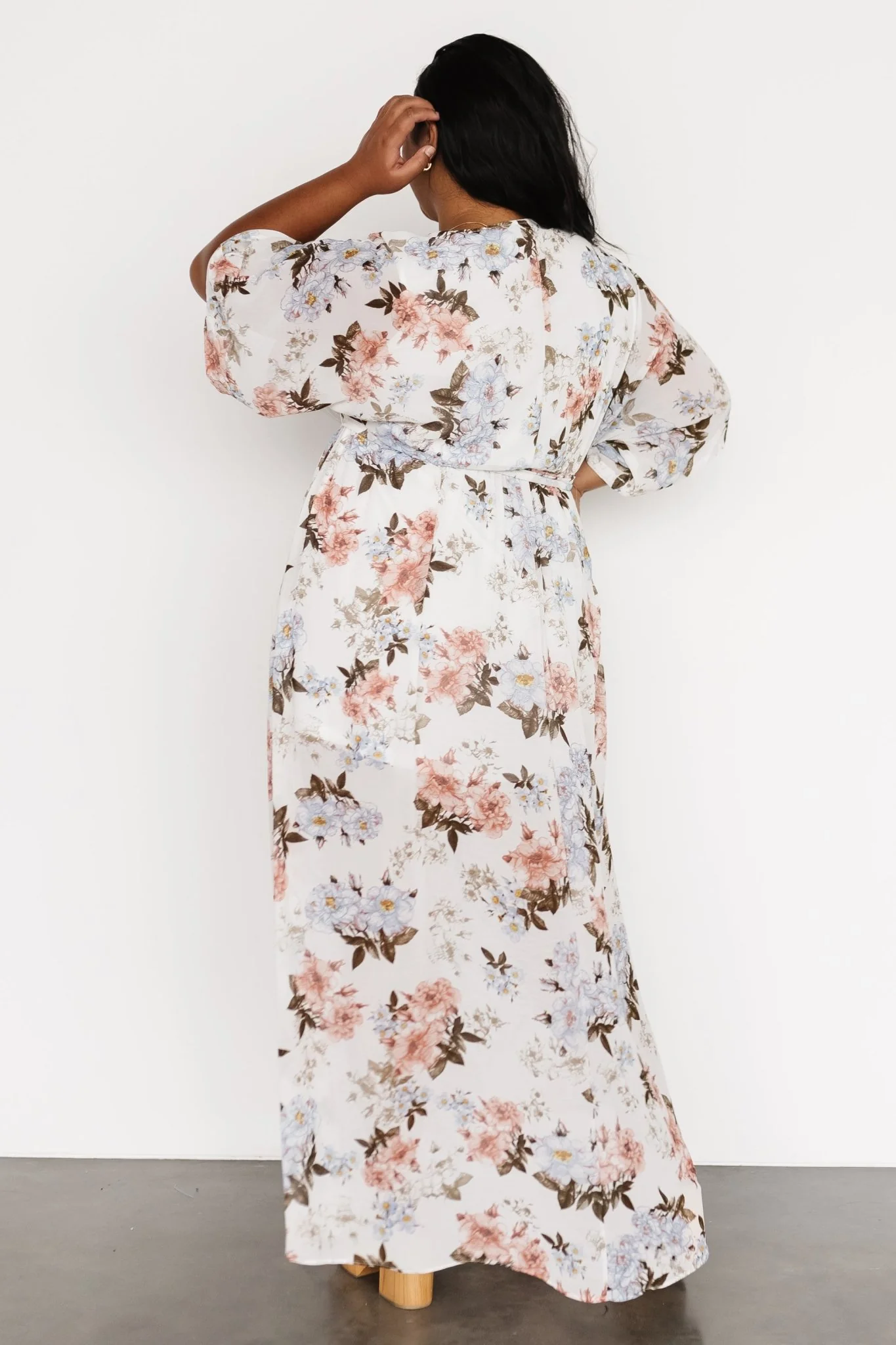 Kia Kimono Maxi Dress | White Floral
