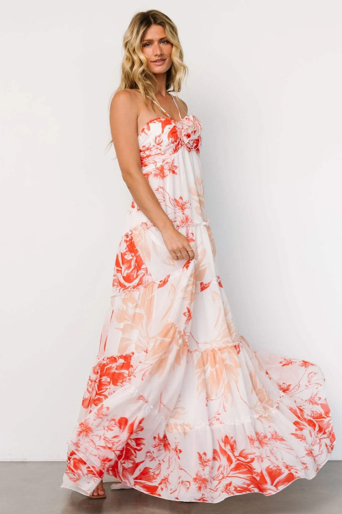 Charmaine Maxi Dress | Red + Natural Floral