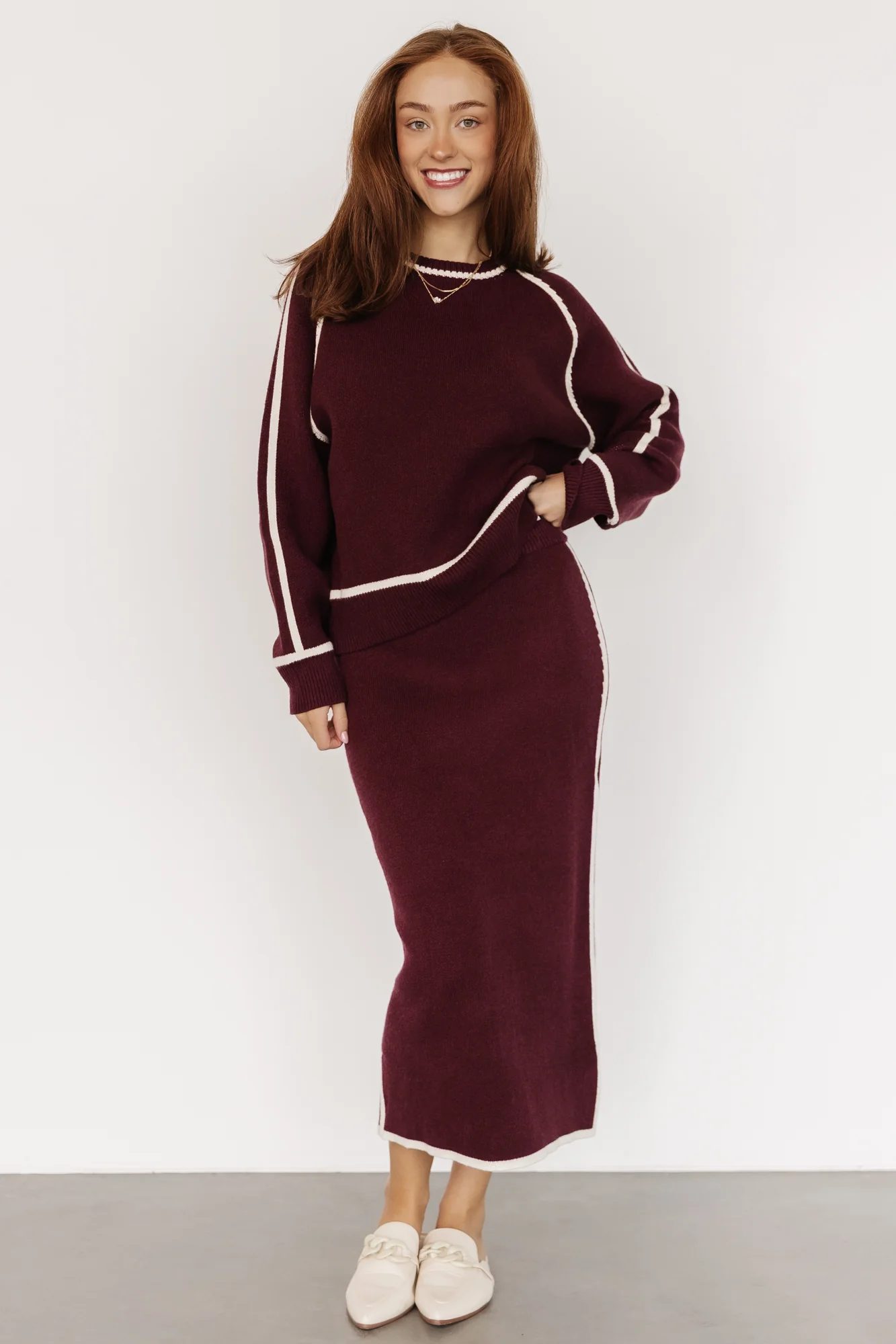Ava Knit Sweater | Wine
