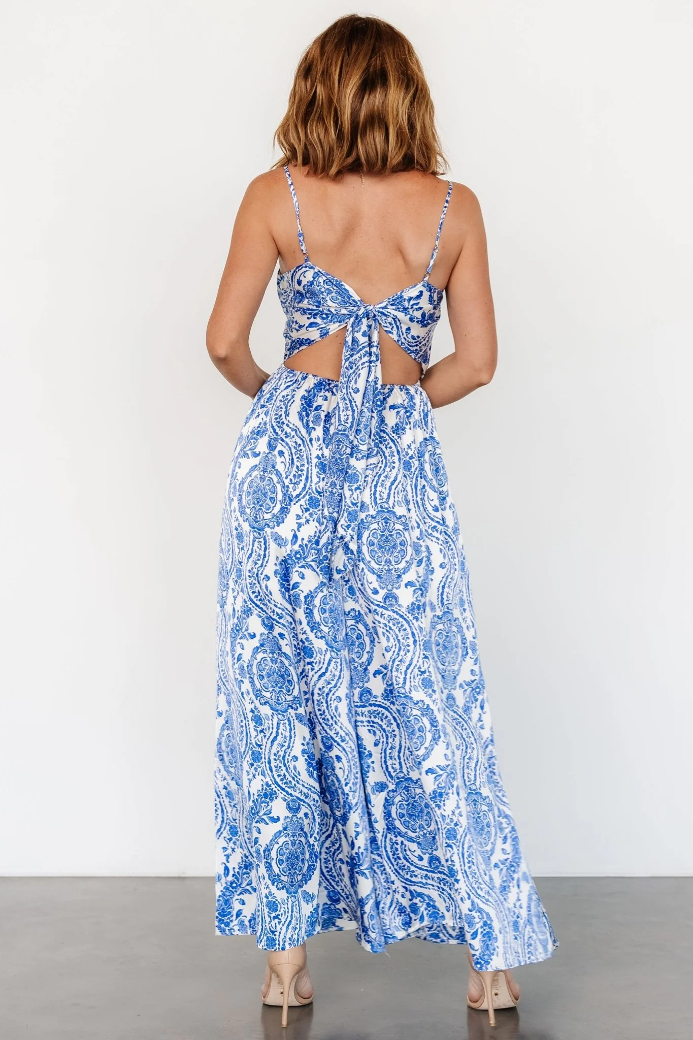 Evia Jumpsuit | Blue + White Print