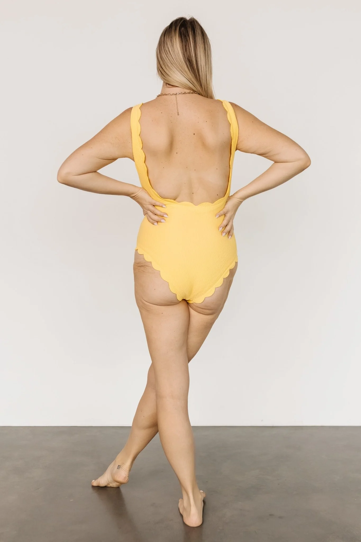 Sunshine Scalloped One Piece | Yellow