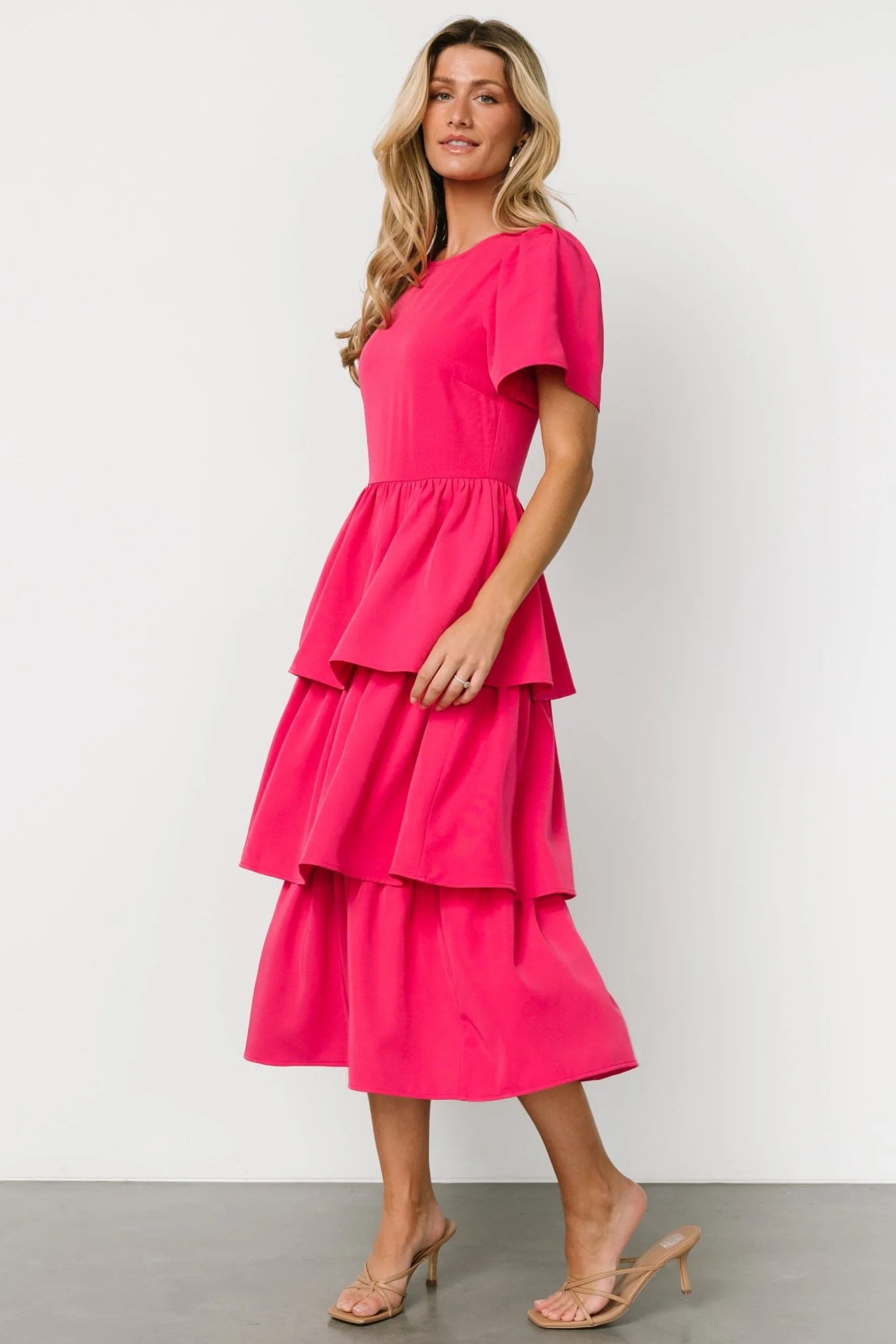 Cadenza Tiered Maxi Dress | Deep Pink