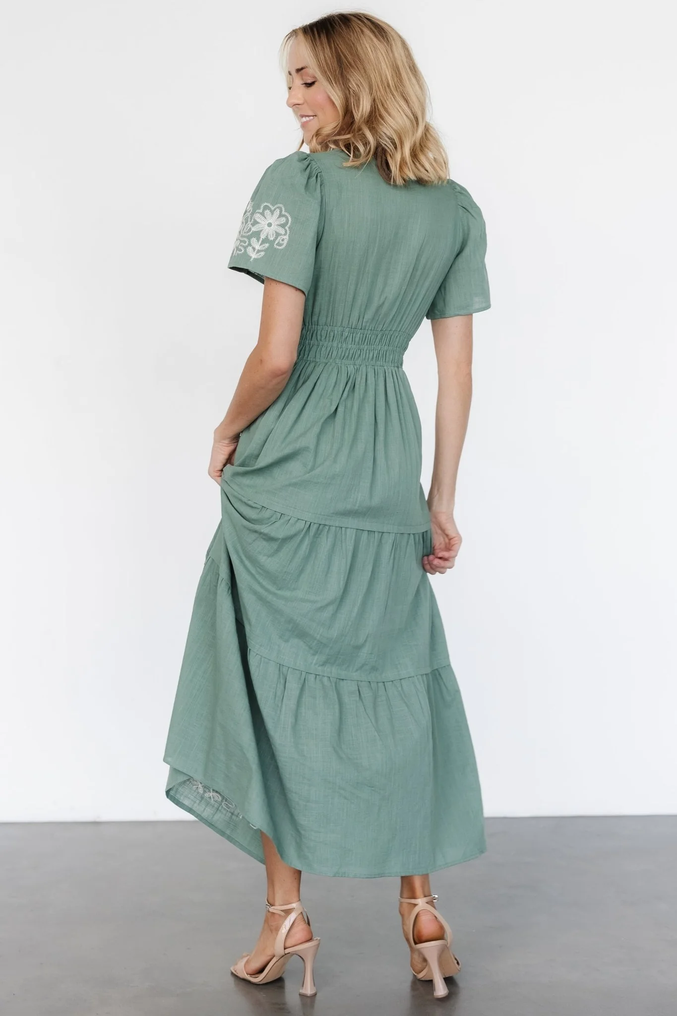 Kennedy Embroidered Maxi Dress | Dark Sage