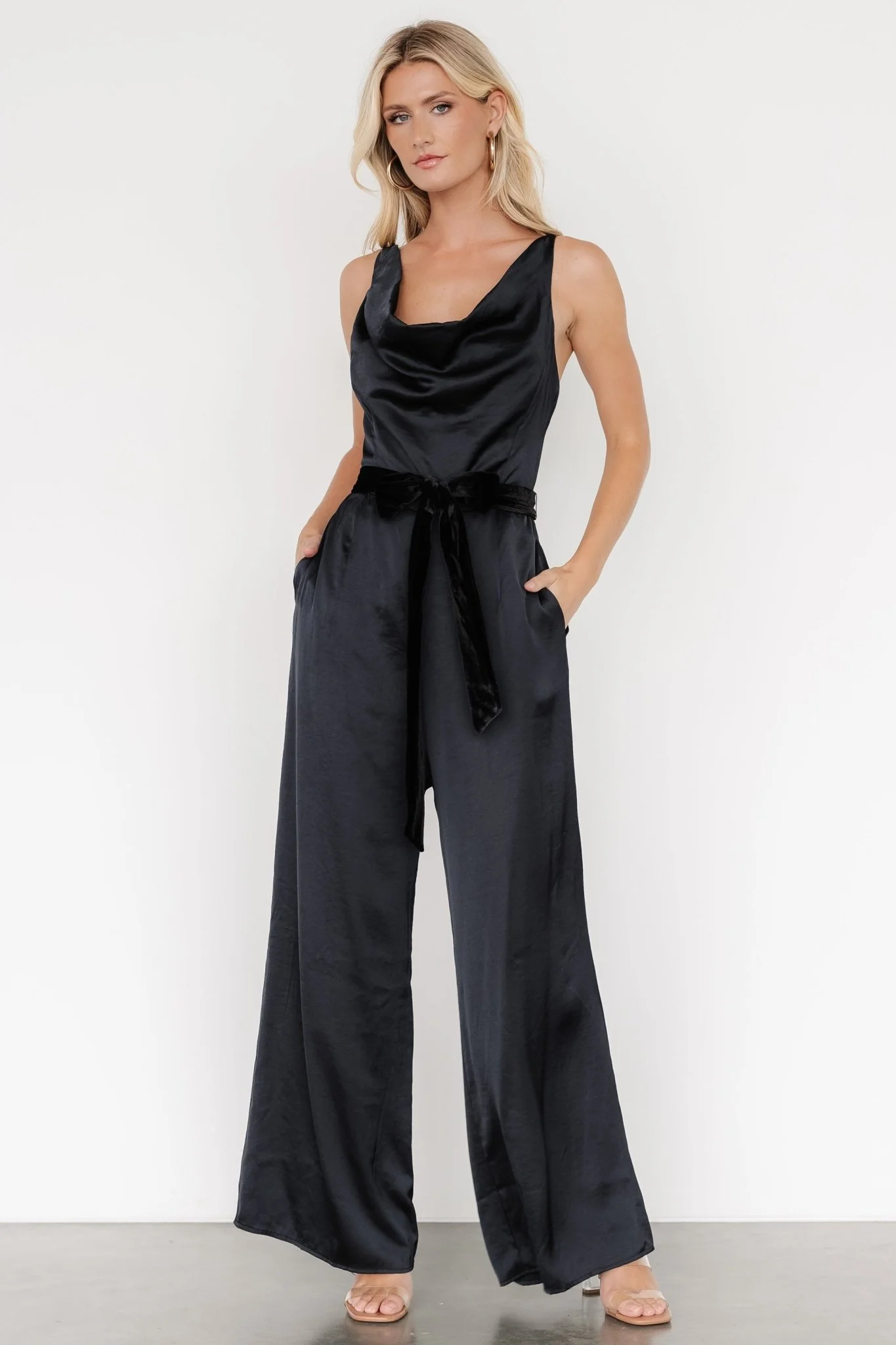 Rebel Satin Jumpsuit | Black