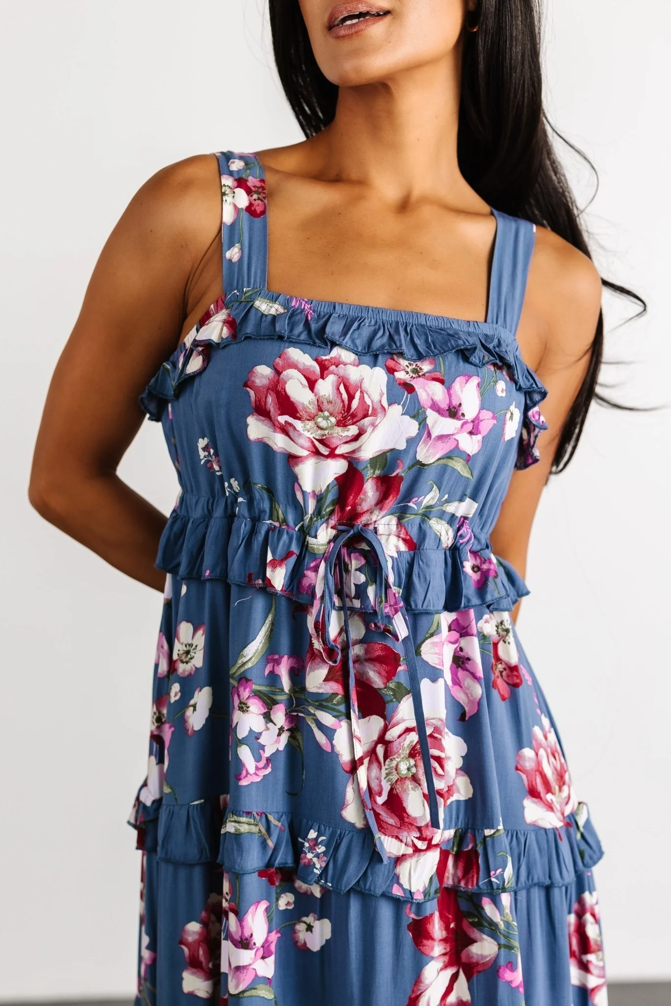 Raine Tank Maxi Dress | Blue Floral