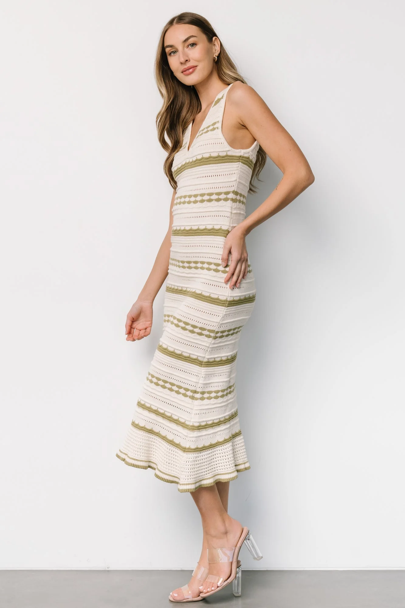 Nicolette Pointelle Dress | Cream + Sage