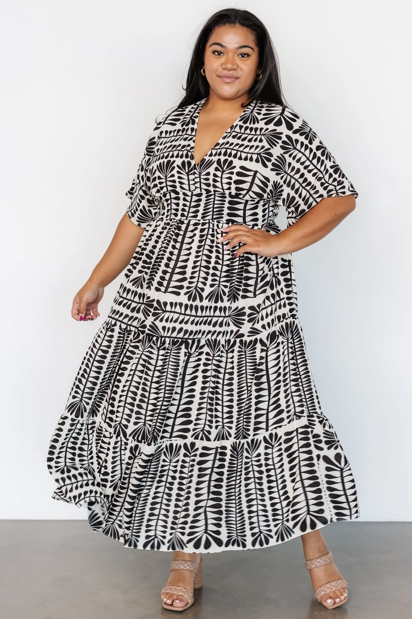 Austin Kimono Dress | Black Print
