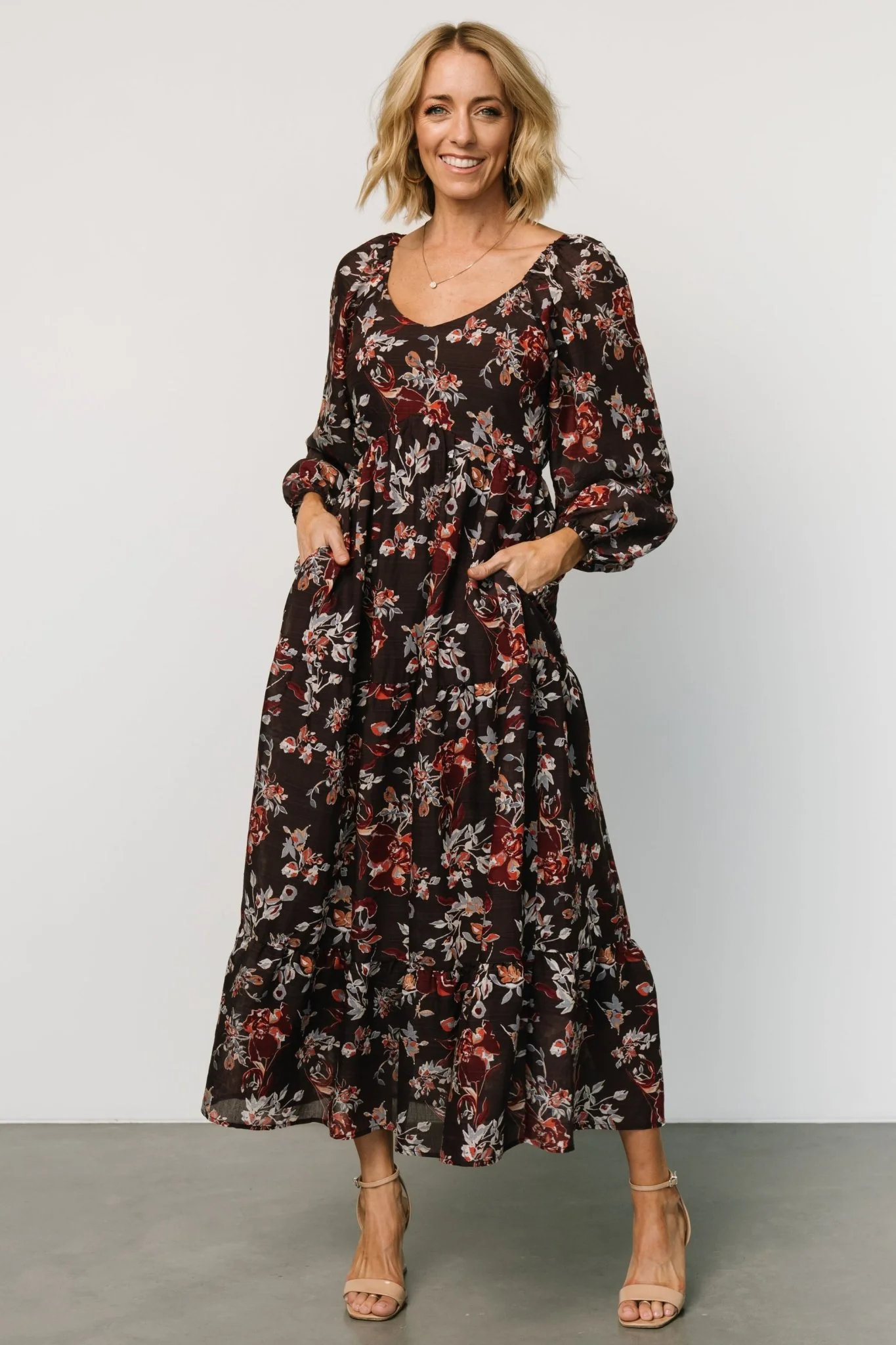 Chantae Maxi Dress | Dark Plum Print