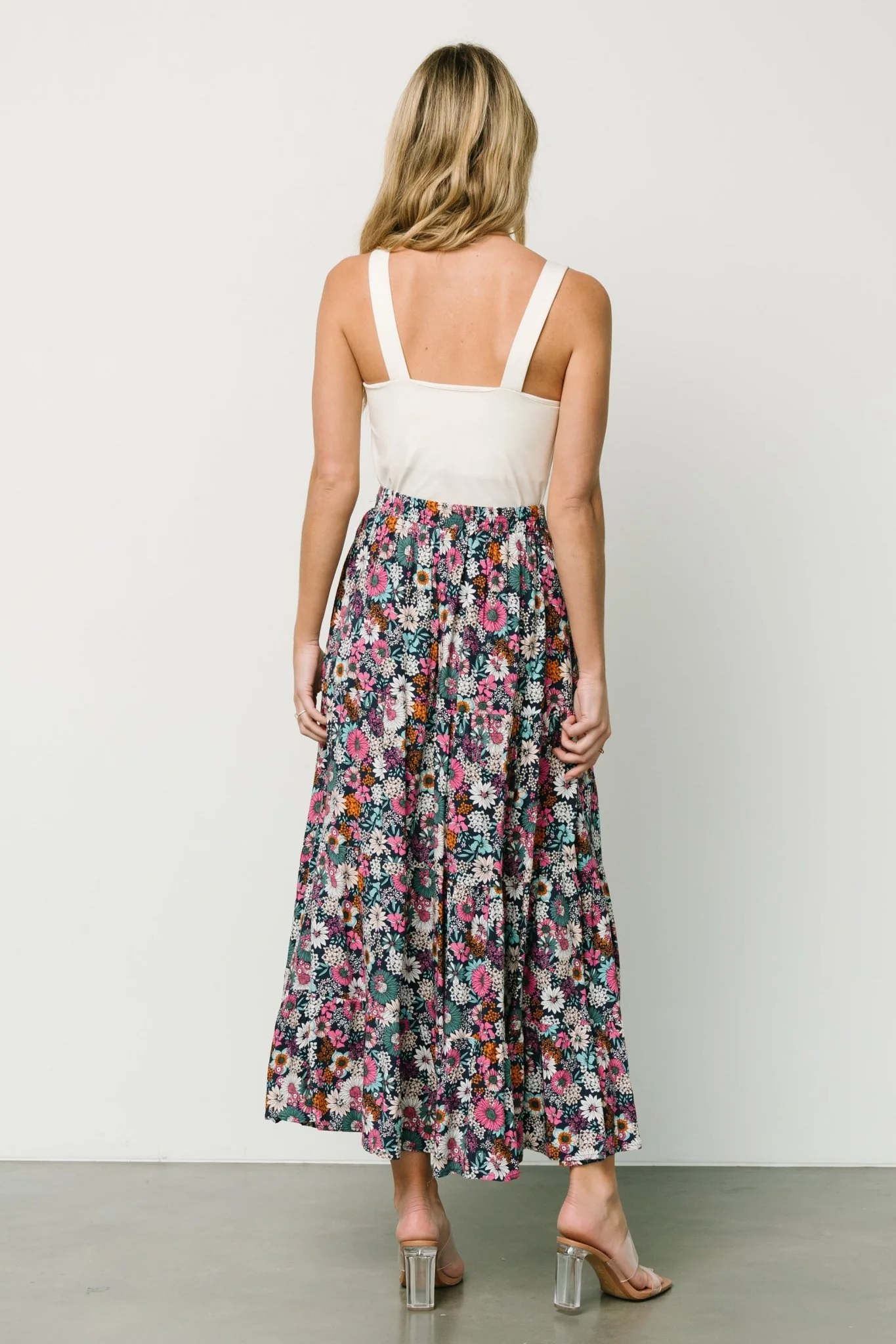 Reilly Maxi Skirt | Navy Flower Print