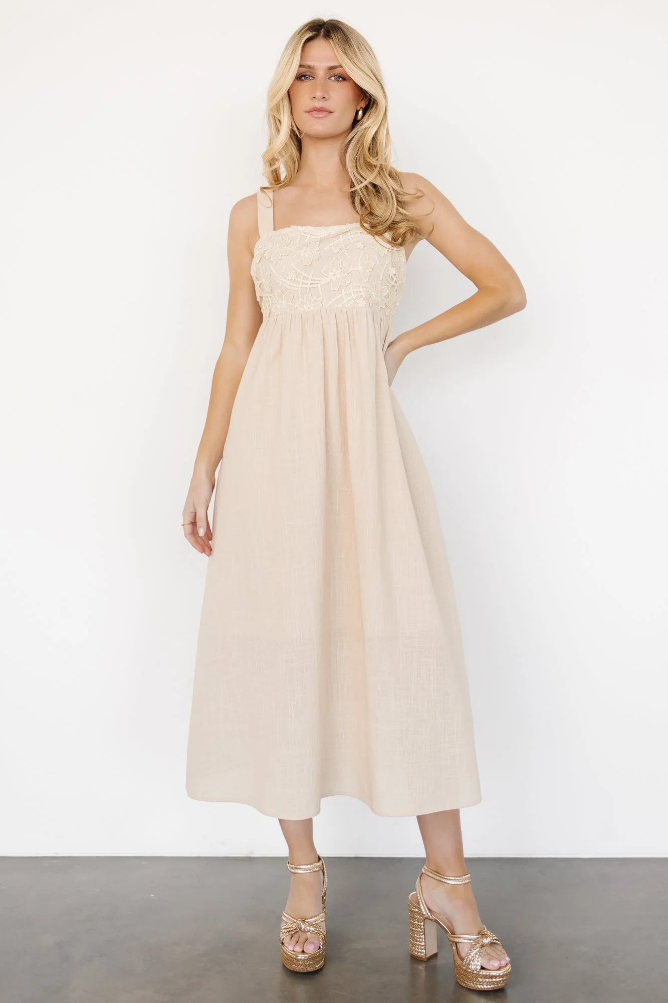 Mia Tie Back Dress | Natural