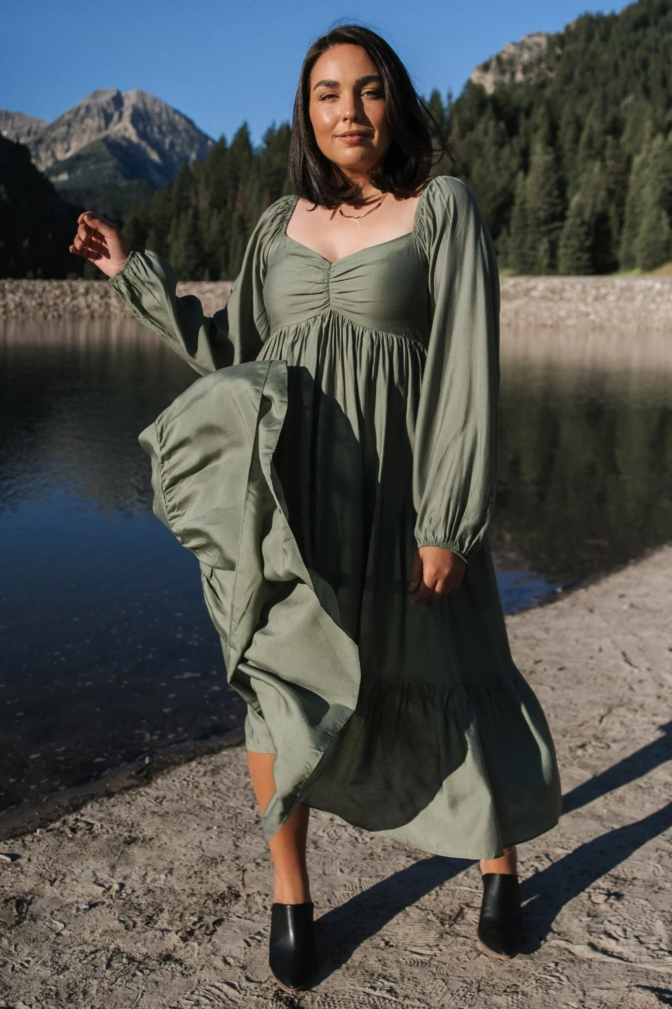 Brittany Long Sleeve Dress | Olive