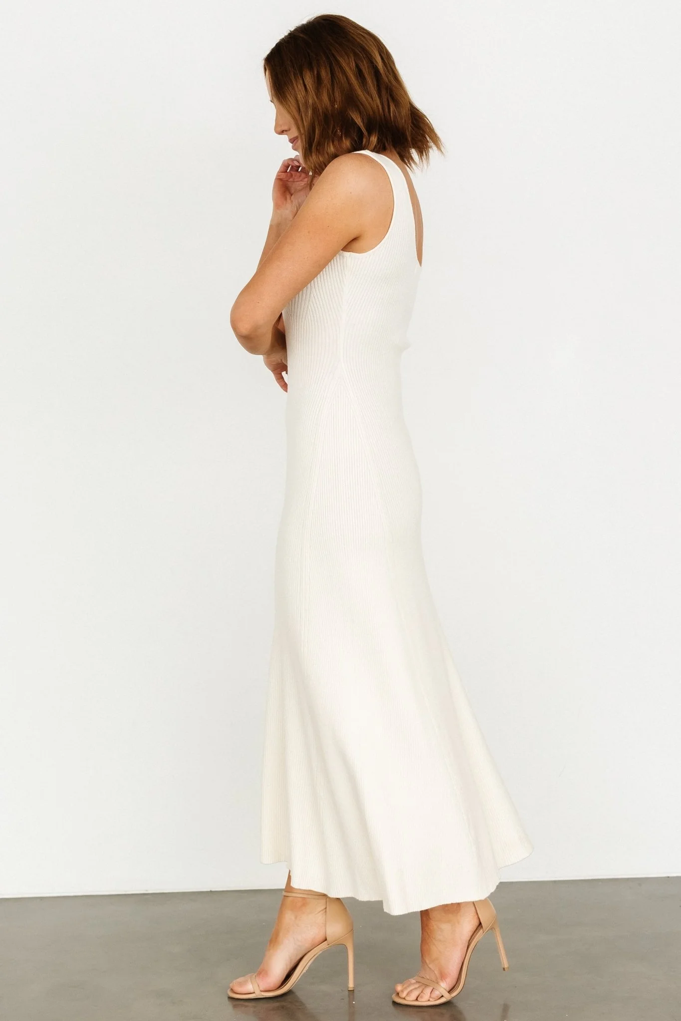 Justine Ribbed Tank Maxi Dress | Cream