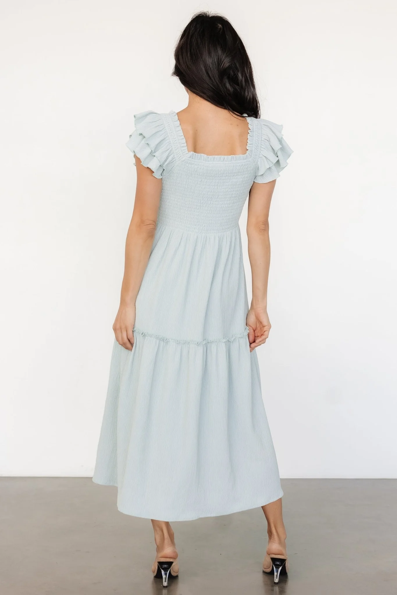 Jacie Smocked Midi Dress | Light Blue