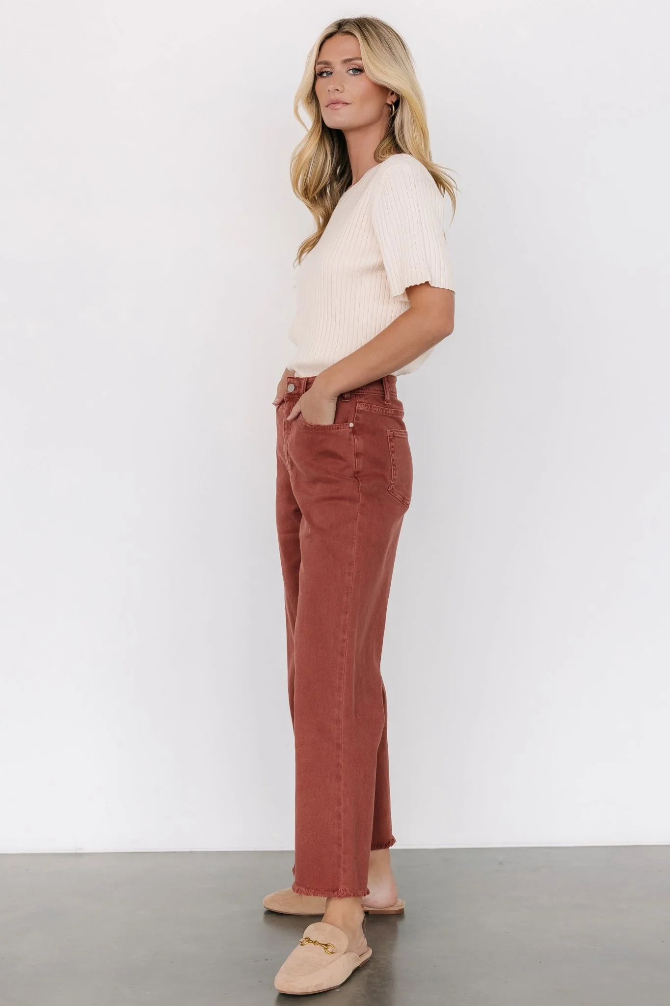 Spence Denim Pants | Terracotta