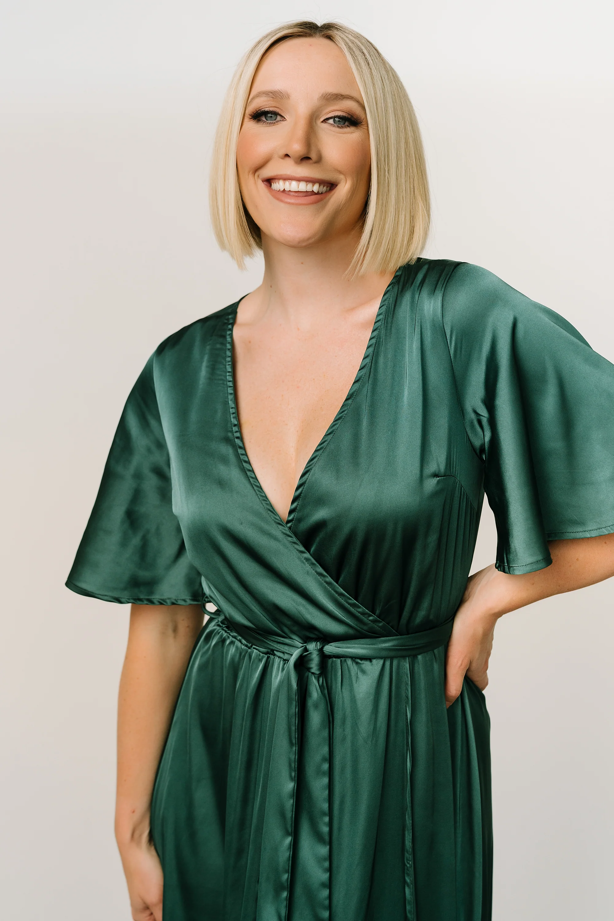 Kensington Satin Maxi Dress | Hunter Green