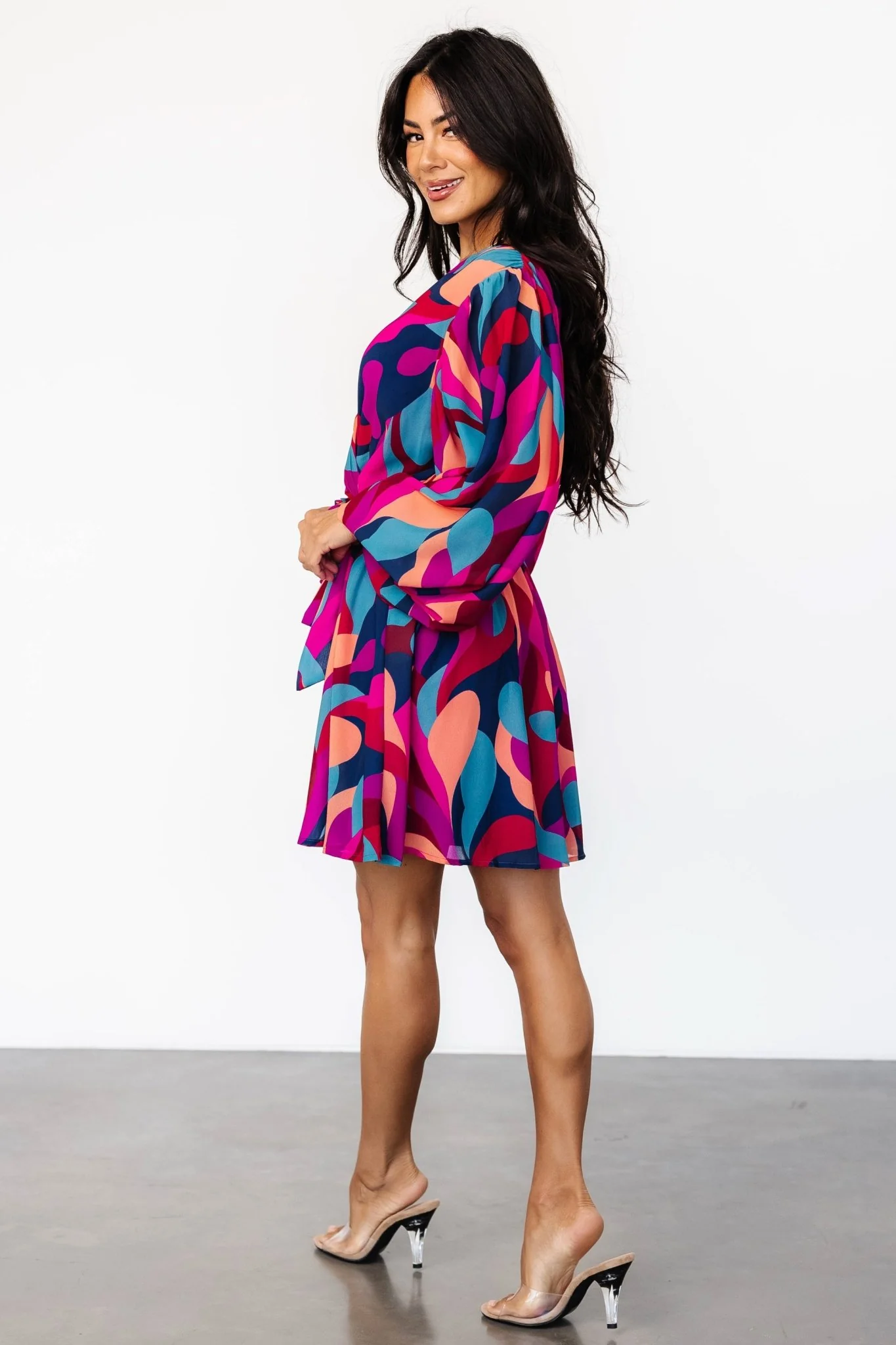 Lyndsi Short Dress | Magenta Multi