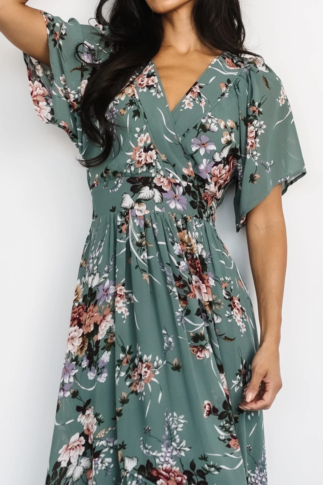 Katherine Maxi Dress | Dusty Green Floral