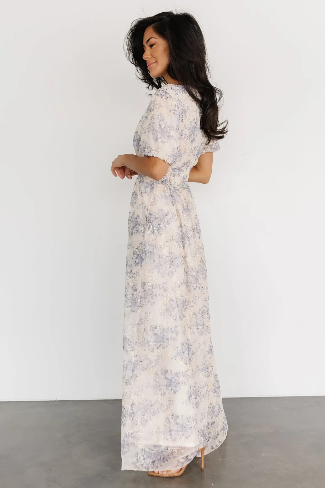 Ardley Maxi Dress | Cream + Blue