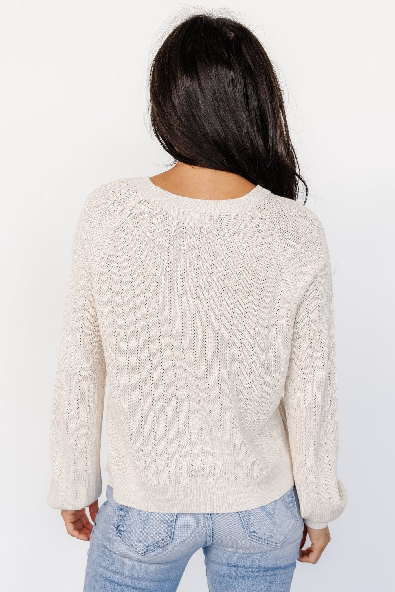 Alix Knit Sweater Top | Natural
