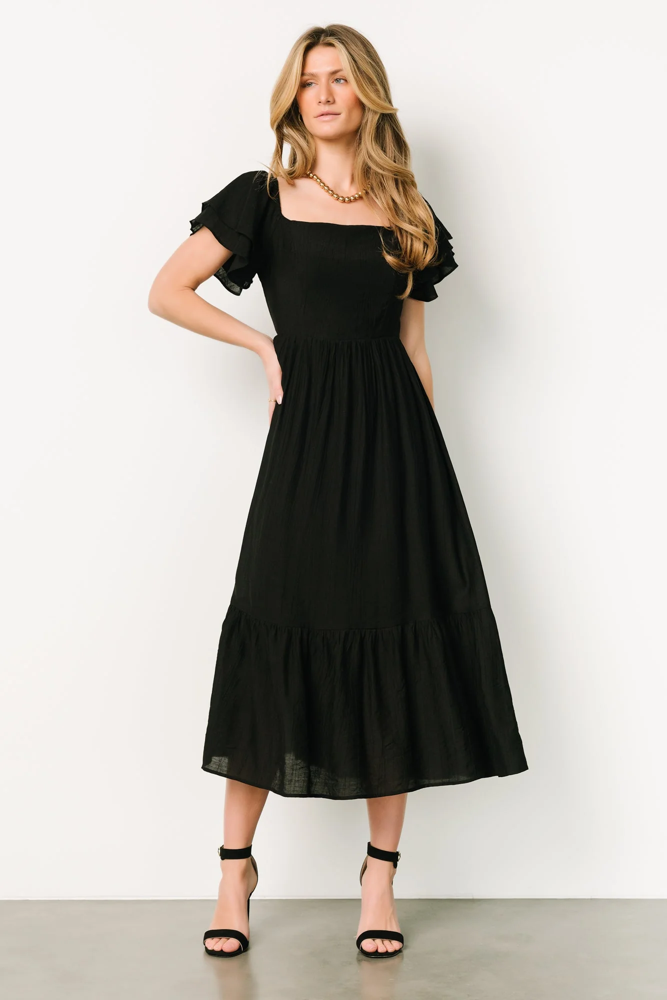 Buttercup Midi Dress | Black