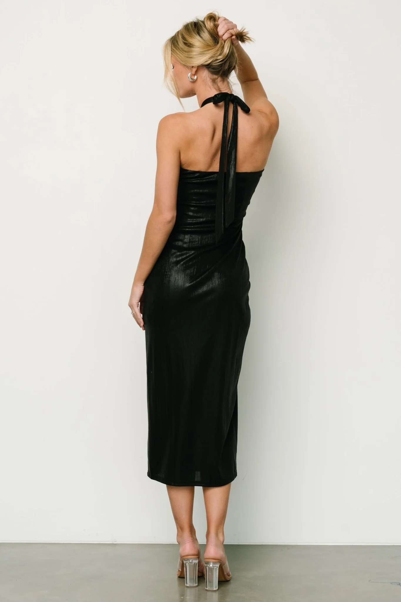 Leia Halter Midi Dress | Black