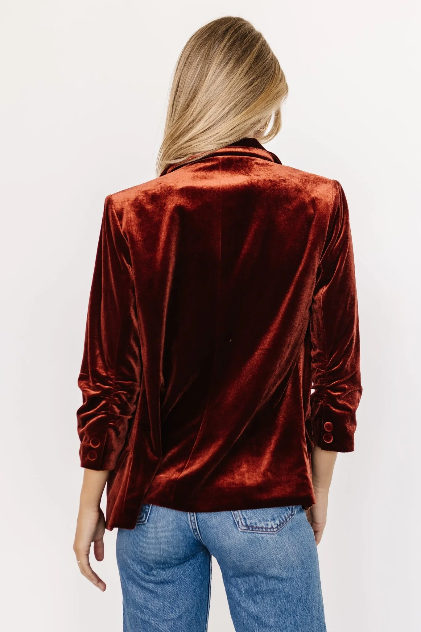 Brinton Velvet Blazer | Cinnamon