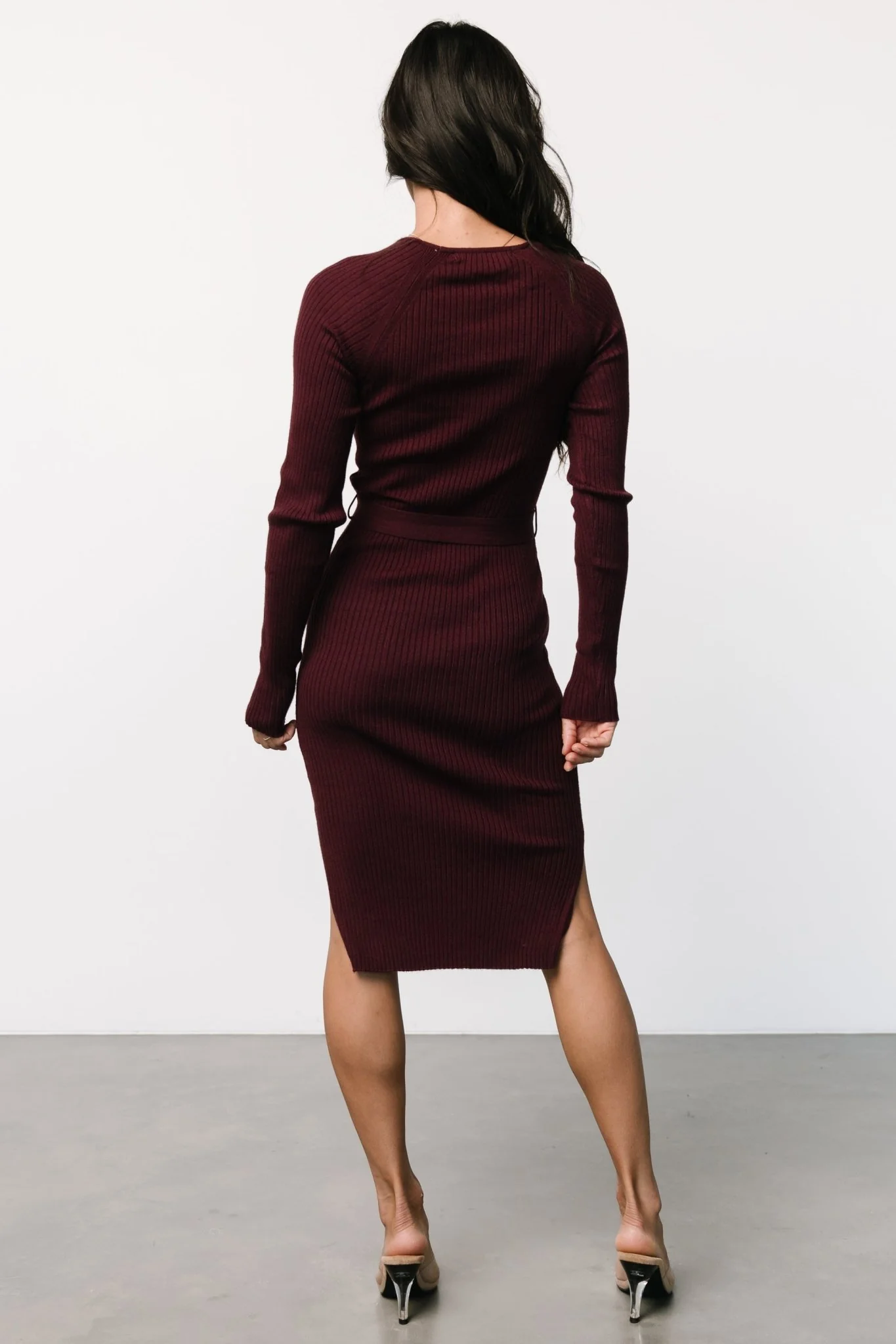 Blayne Ribbed Midi Dress | Mulberry