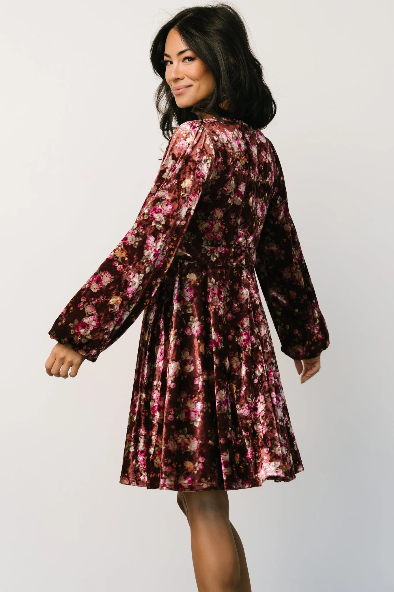 Teri Velvet Short Dress | Auburn Multi