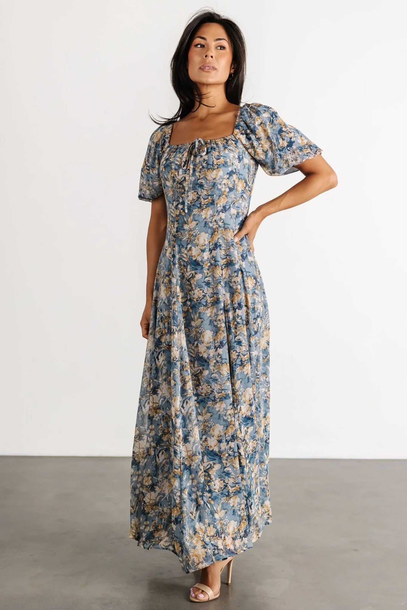 Raelynn Maxi Dress | Dusty Blue Floral