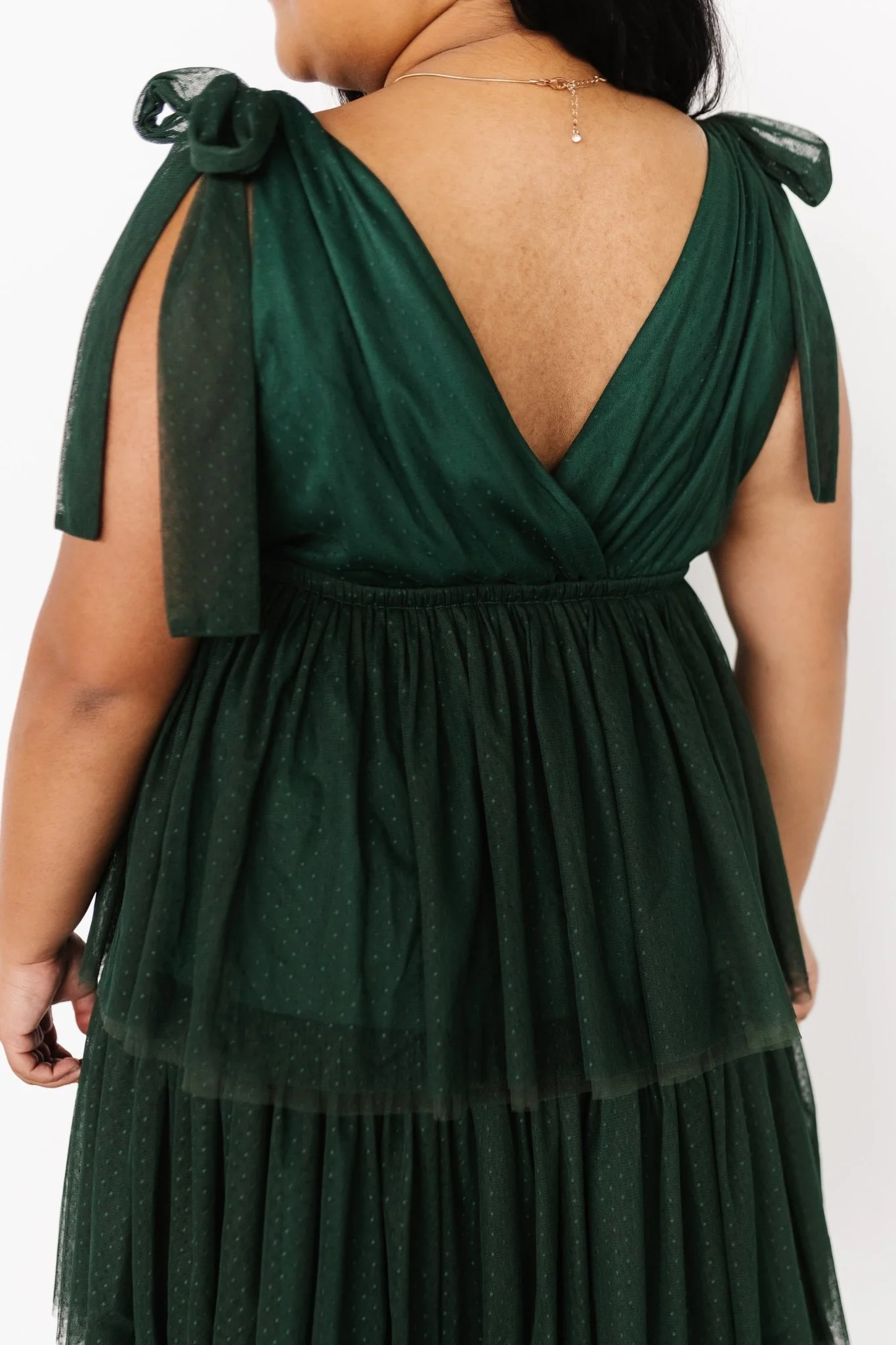 Tessa Tiered Tulle Tank Dress | Dark Green