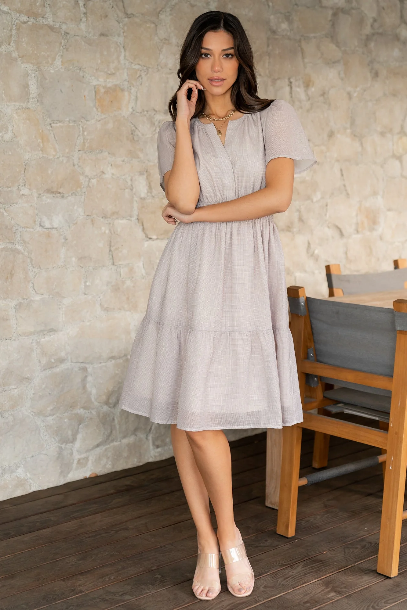 Dita Short Dress | Natural