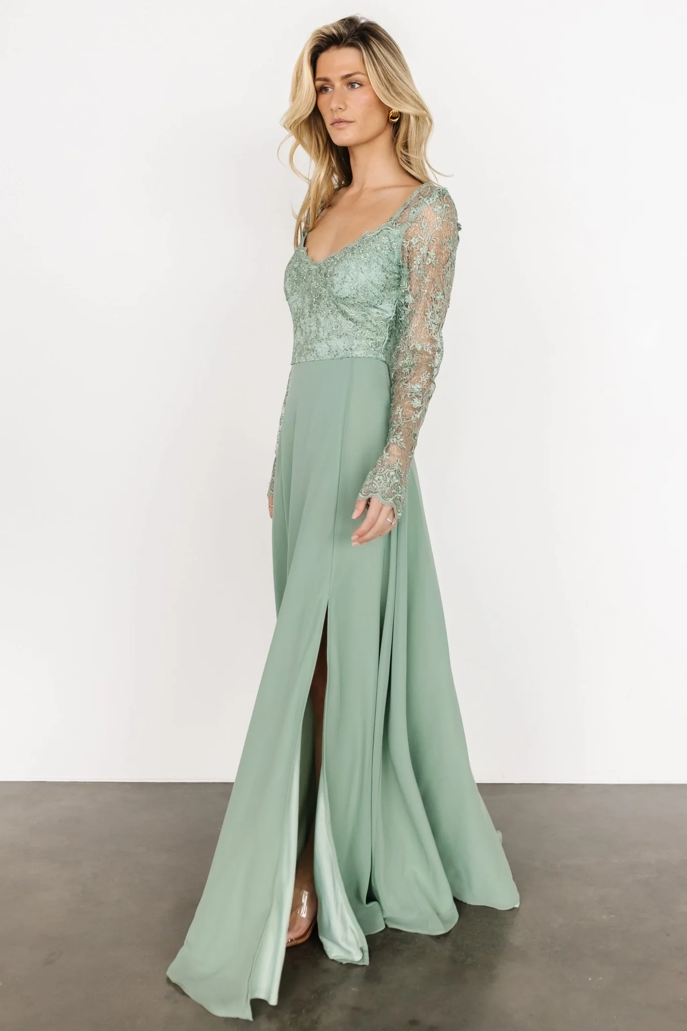 Adalaide Long Sleeve Maxi Dress | Dusty Sage